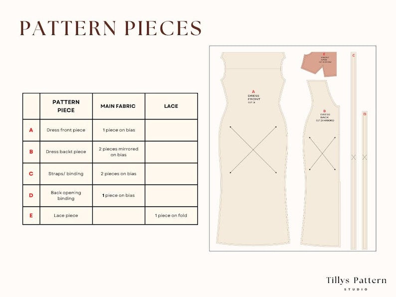 Cowl Neck Slip Dress Sewing Pattern: Evening Back-Tie Gown (US 00-18) (PDF Pattern)