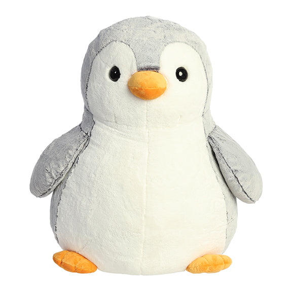 PomPom Penguin Gray Plush Toy Stuffed Animal, 34 in
