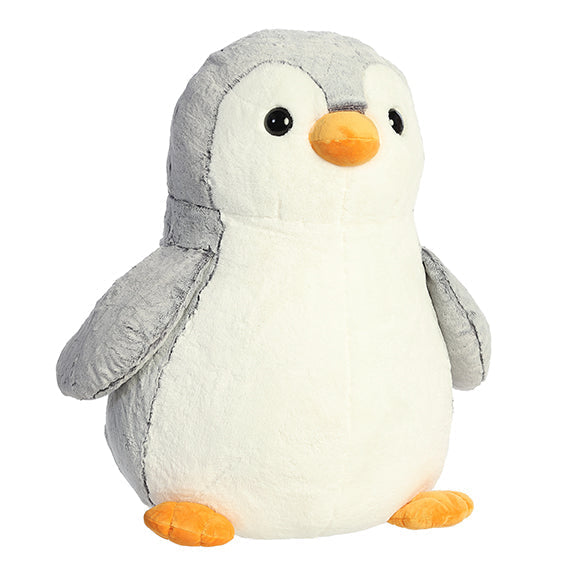PomPom Penguin Gray Plush Toy Stuffed Animal, 34 in