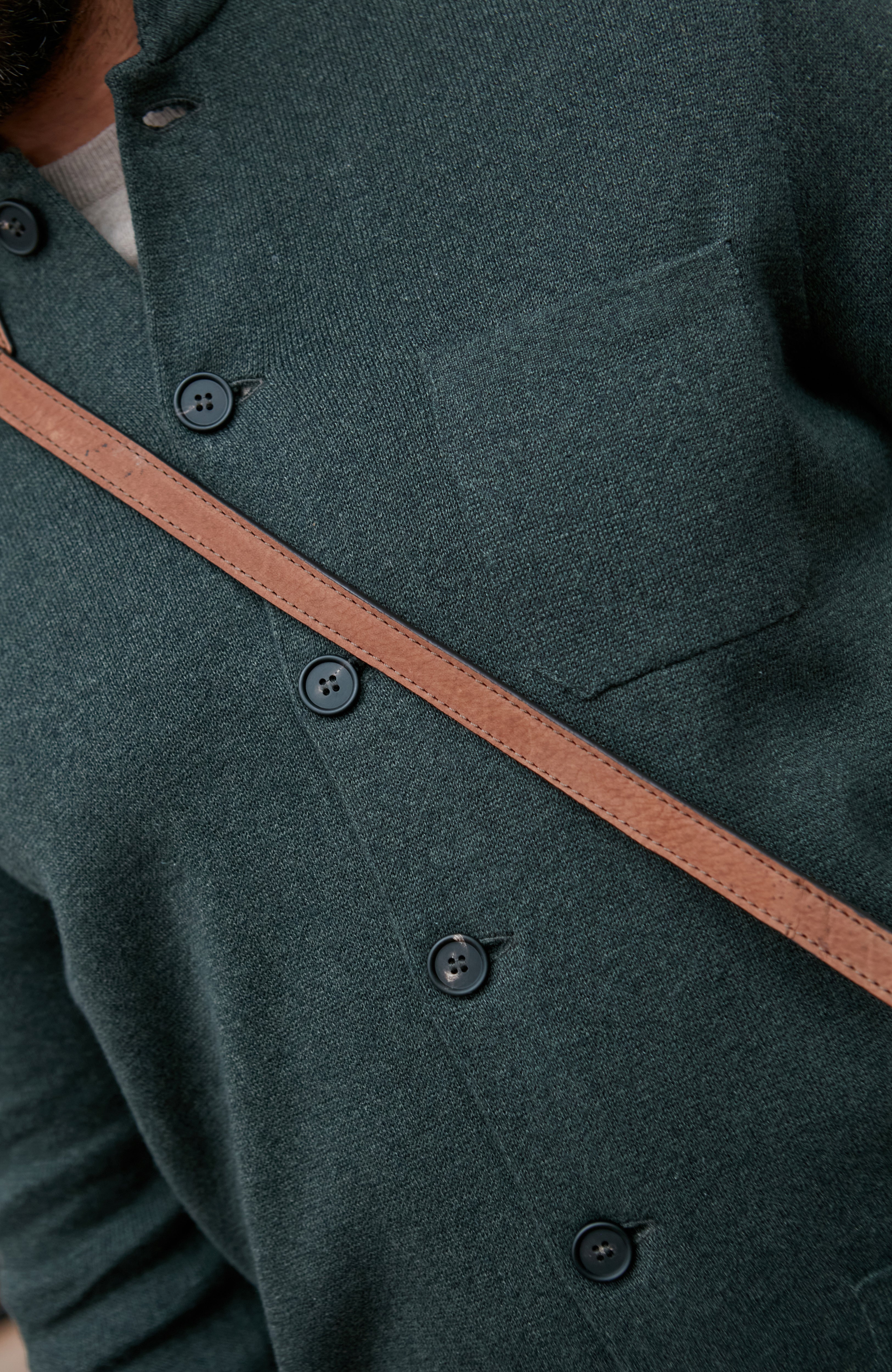 Mens Midweight Cotton Knitted Nehru Jacket