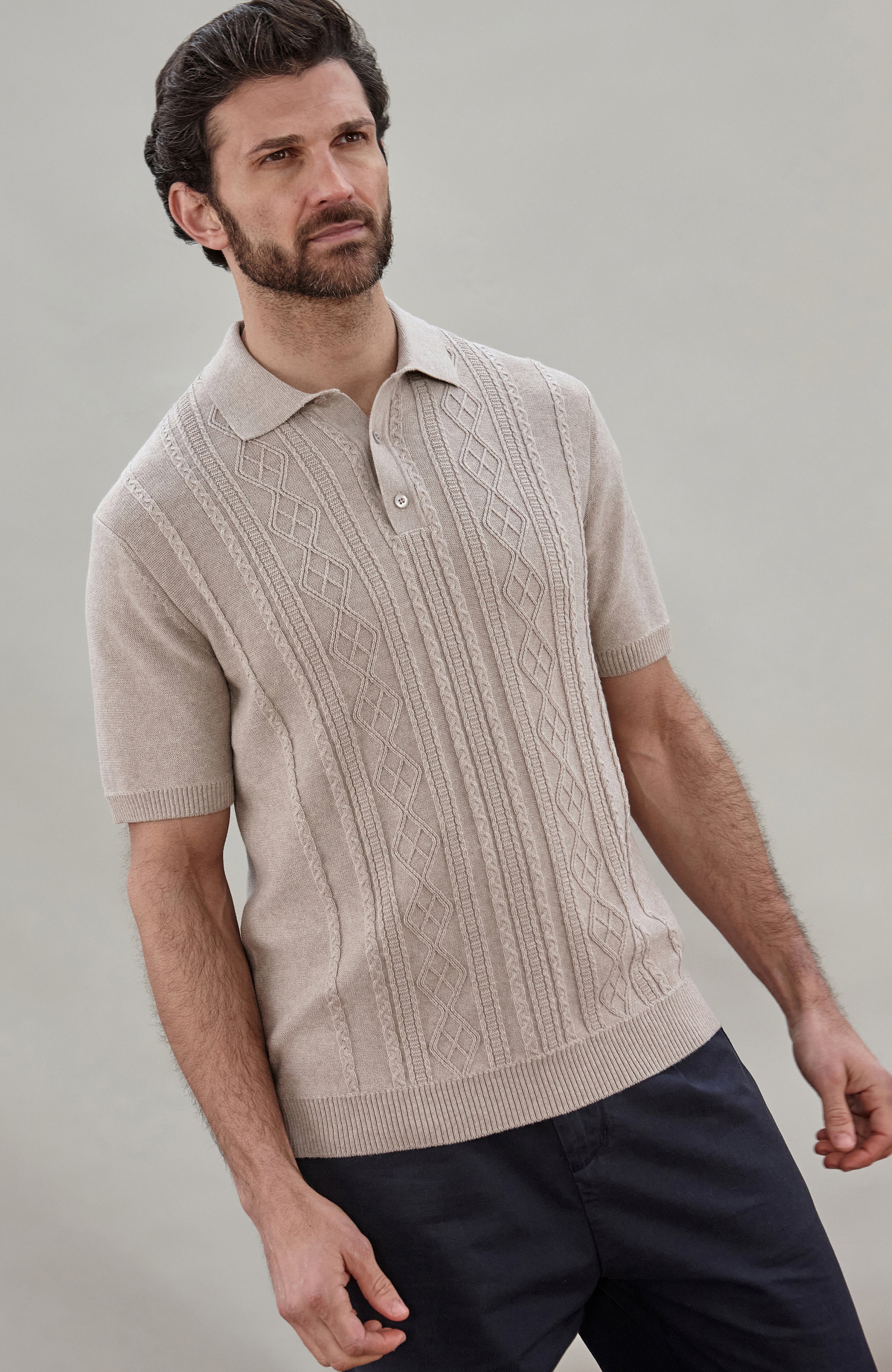 Mens Midweight Cotton Fishermans Polo Shirt