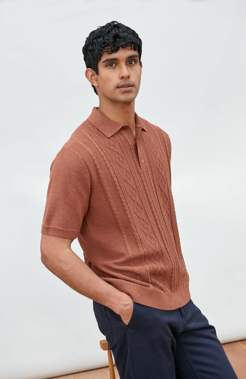 Mens Midweight Cotton Fishermans Polo Shirt