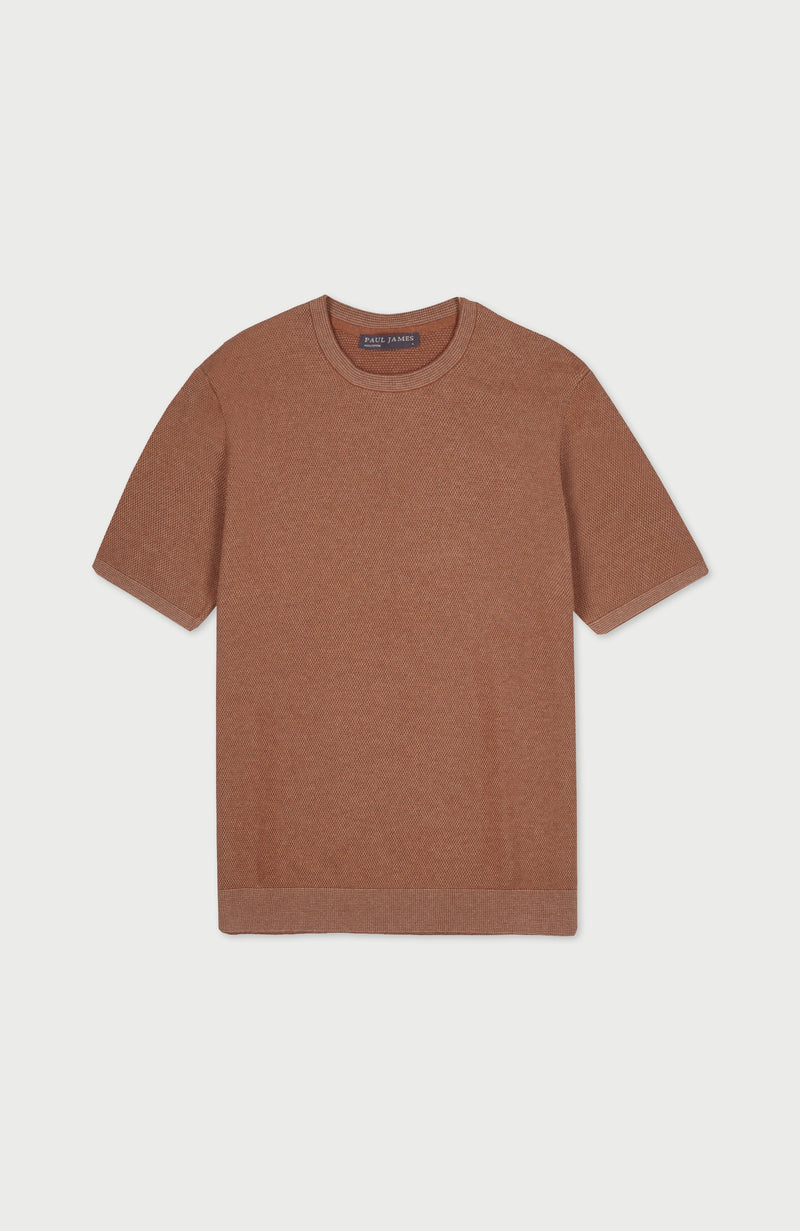Mens Lightweight Cotton Baracao Textured T-Shirt