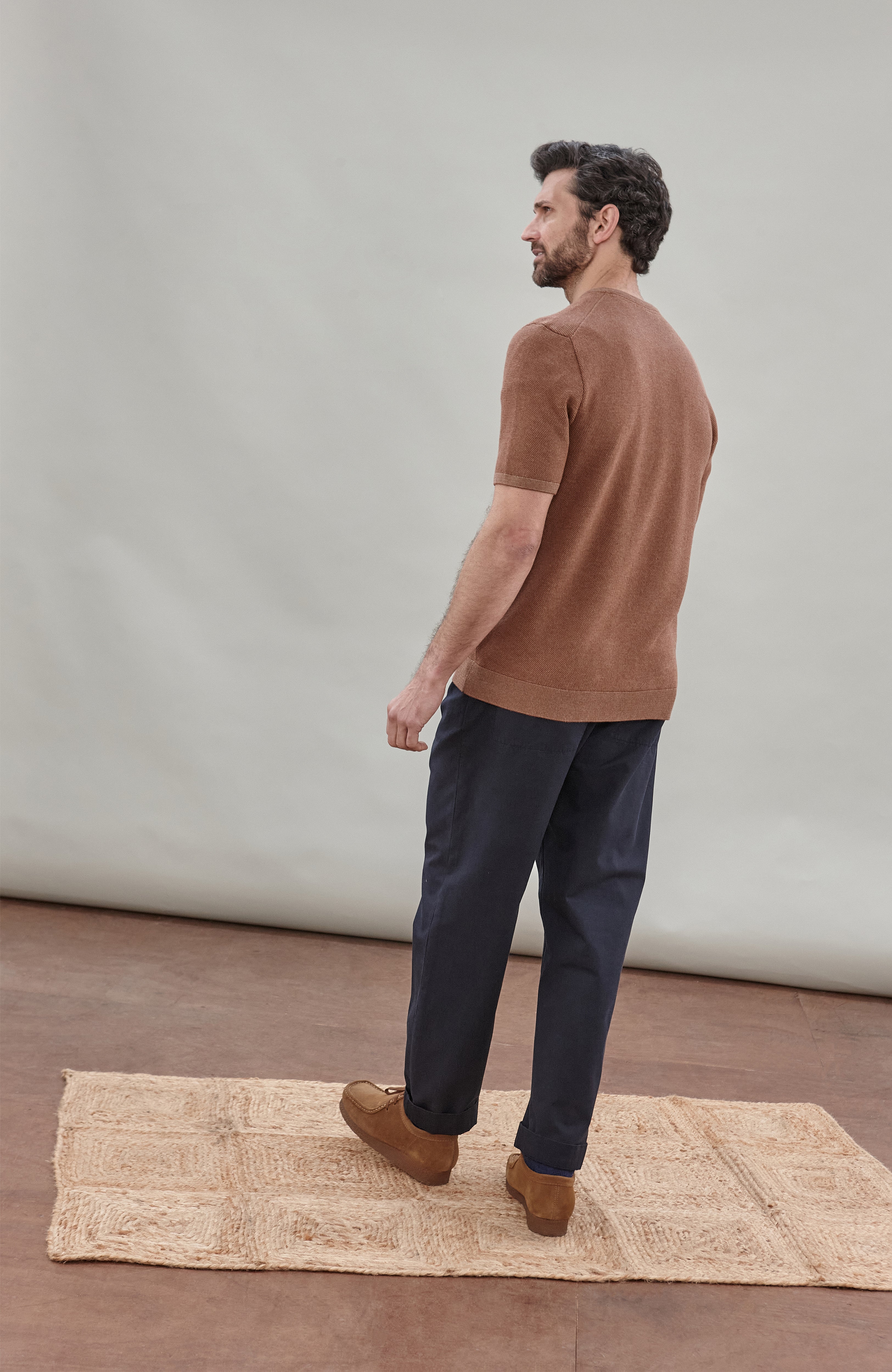 Mens Lightweight Cotton Baracao Textured T-Shirt