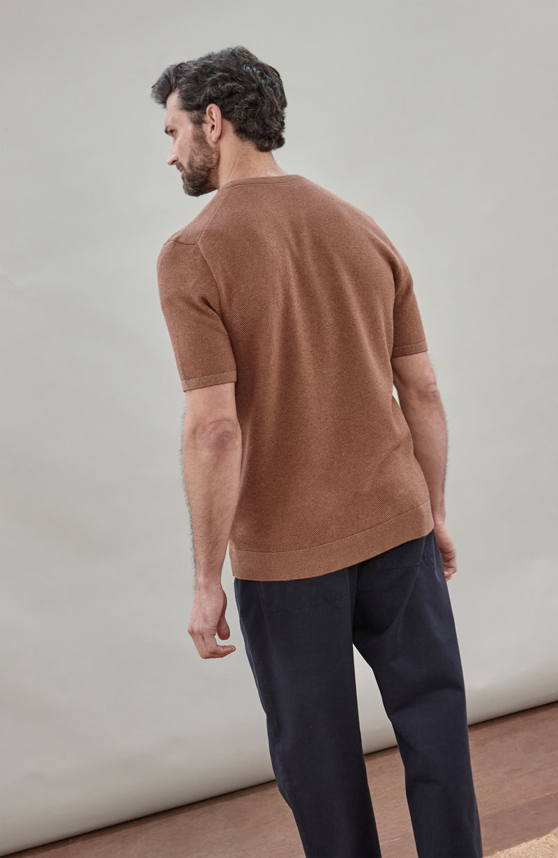 Mens Lightweight Cotton Baracao Textured T-Shirt