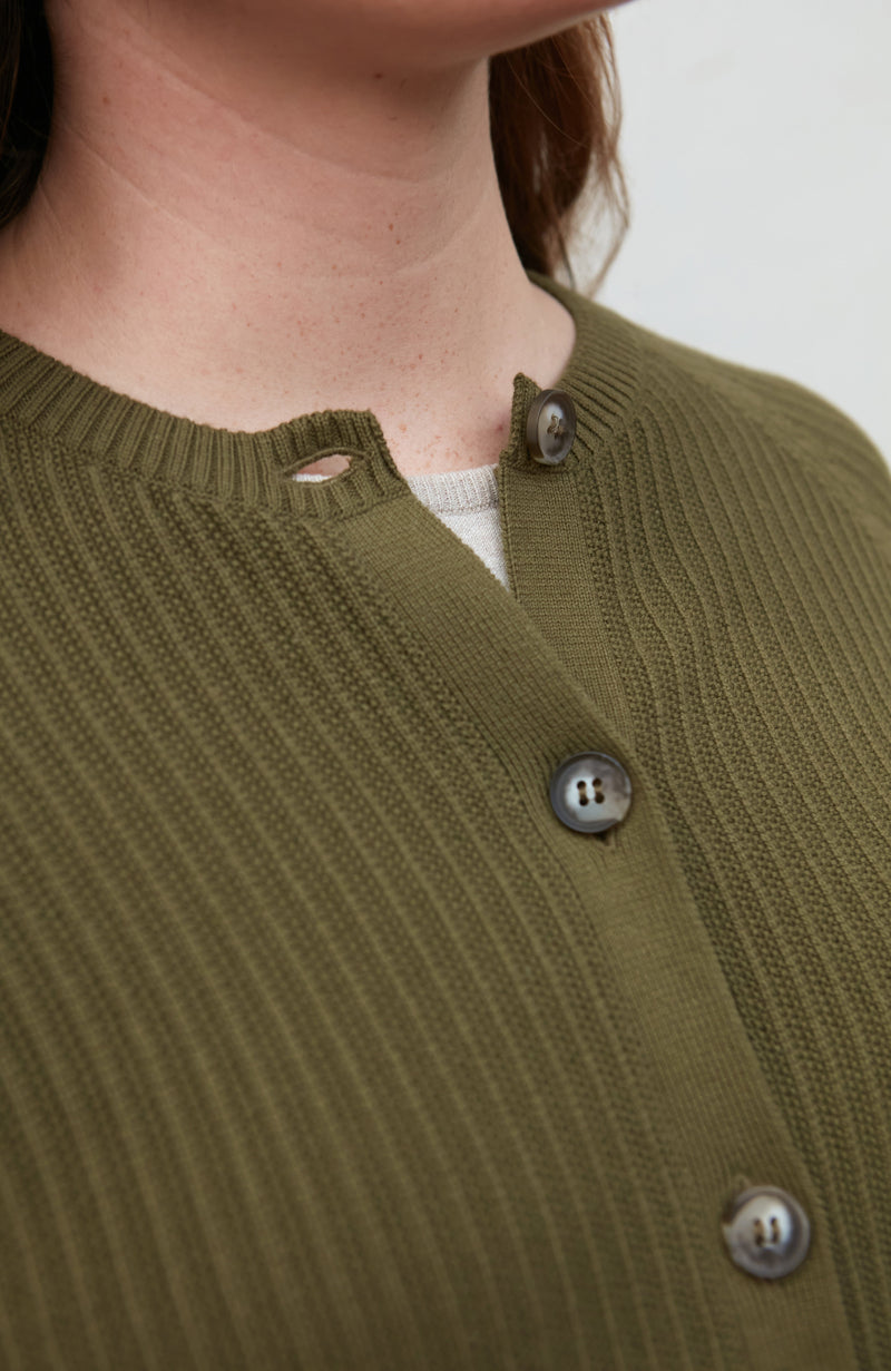 Womens Lightweight Cotton Textured Cardigan