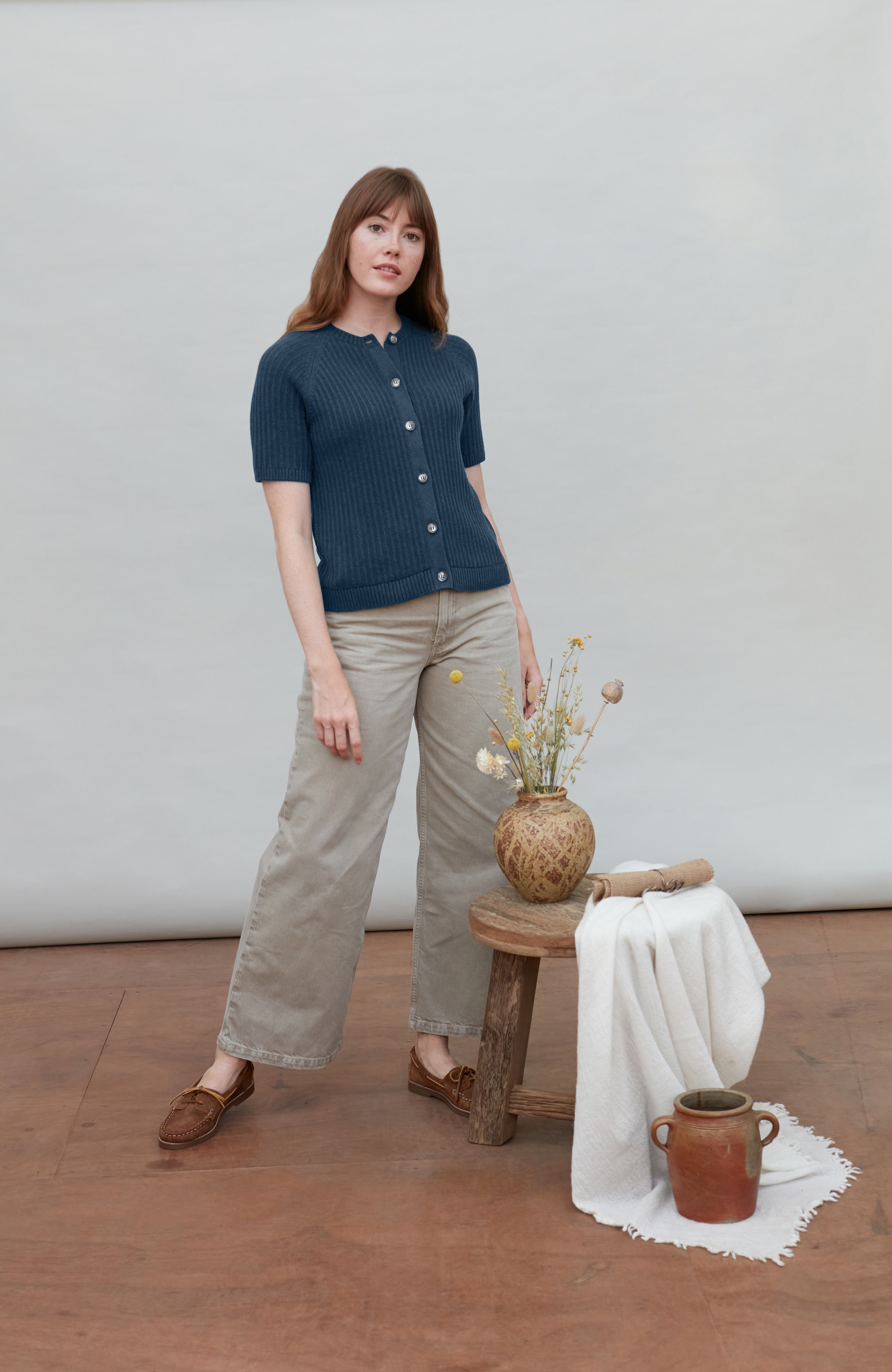 Womens Lightweight Cotton Tansey Button Through Top