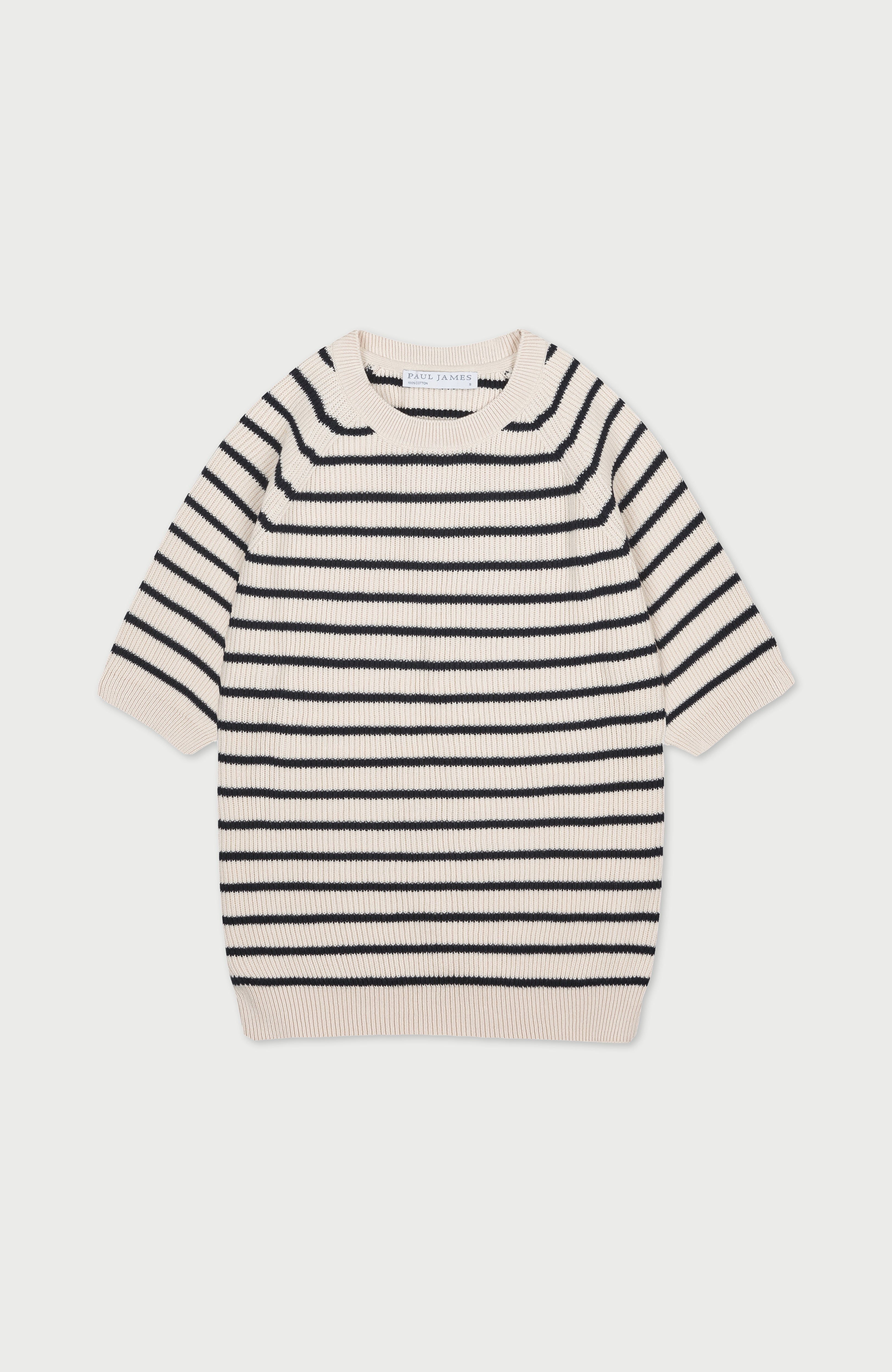 Womens Lightweight Cotton Rib Stripe Top
