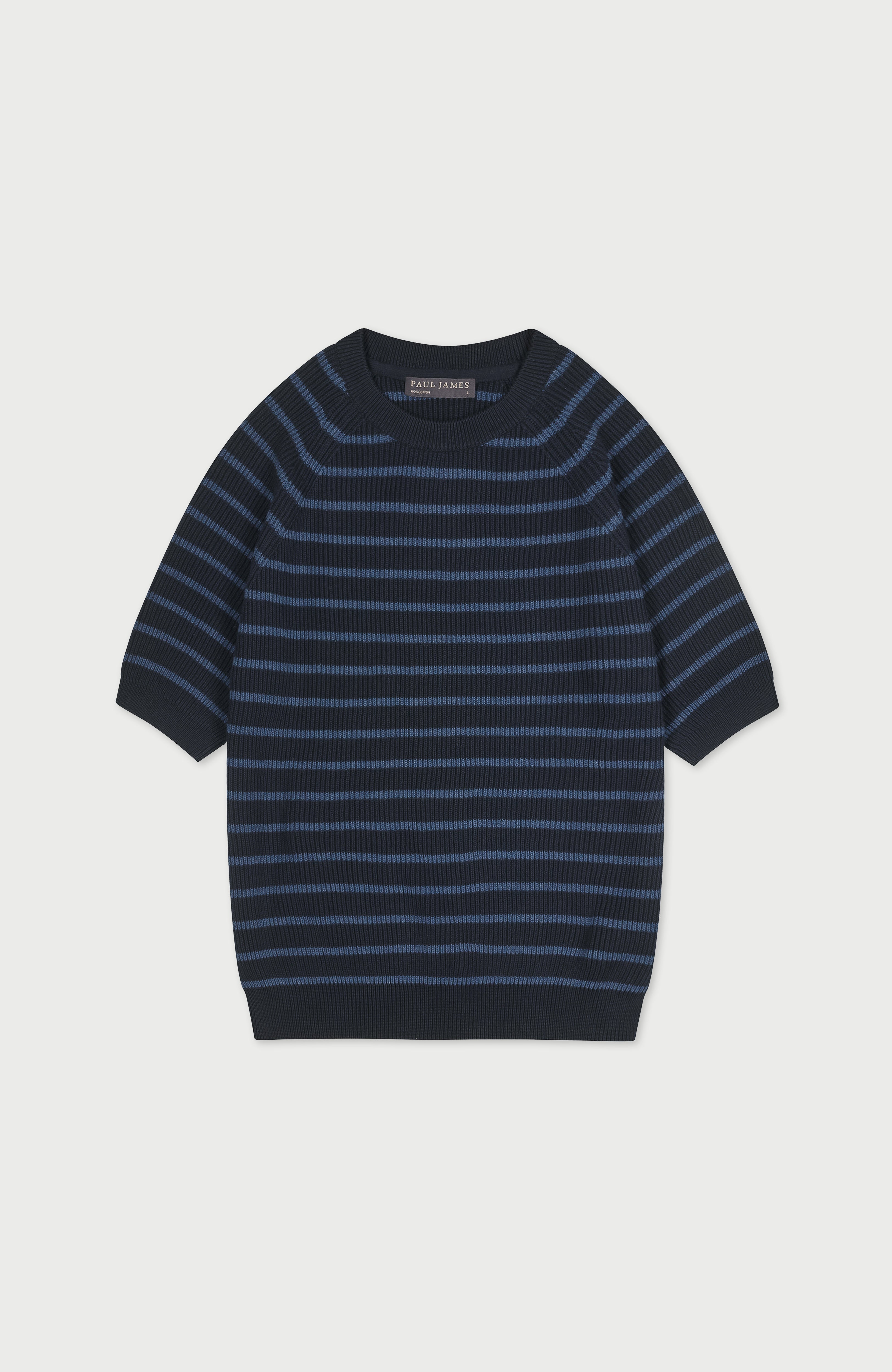 Womens Lightweight Cotton Rib Stripe Top