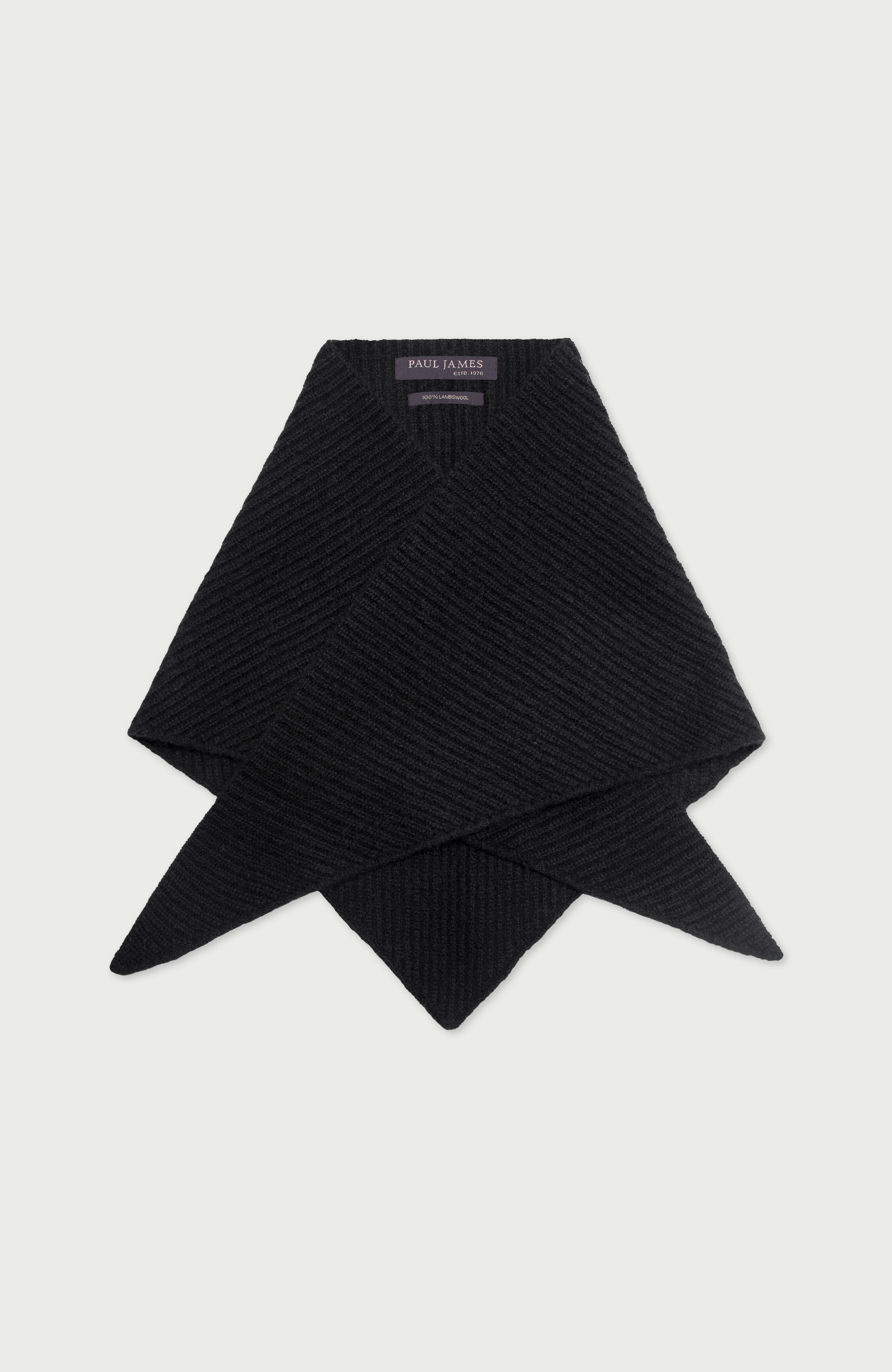 Lambswool Ribbed Triangle Scarf