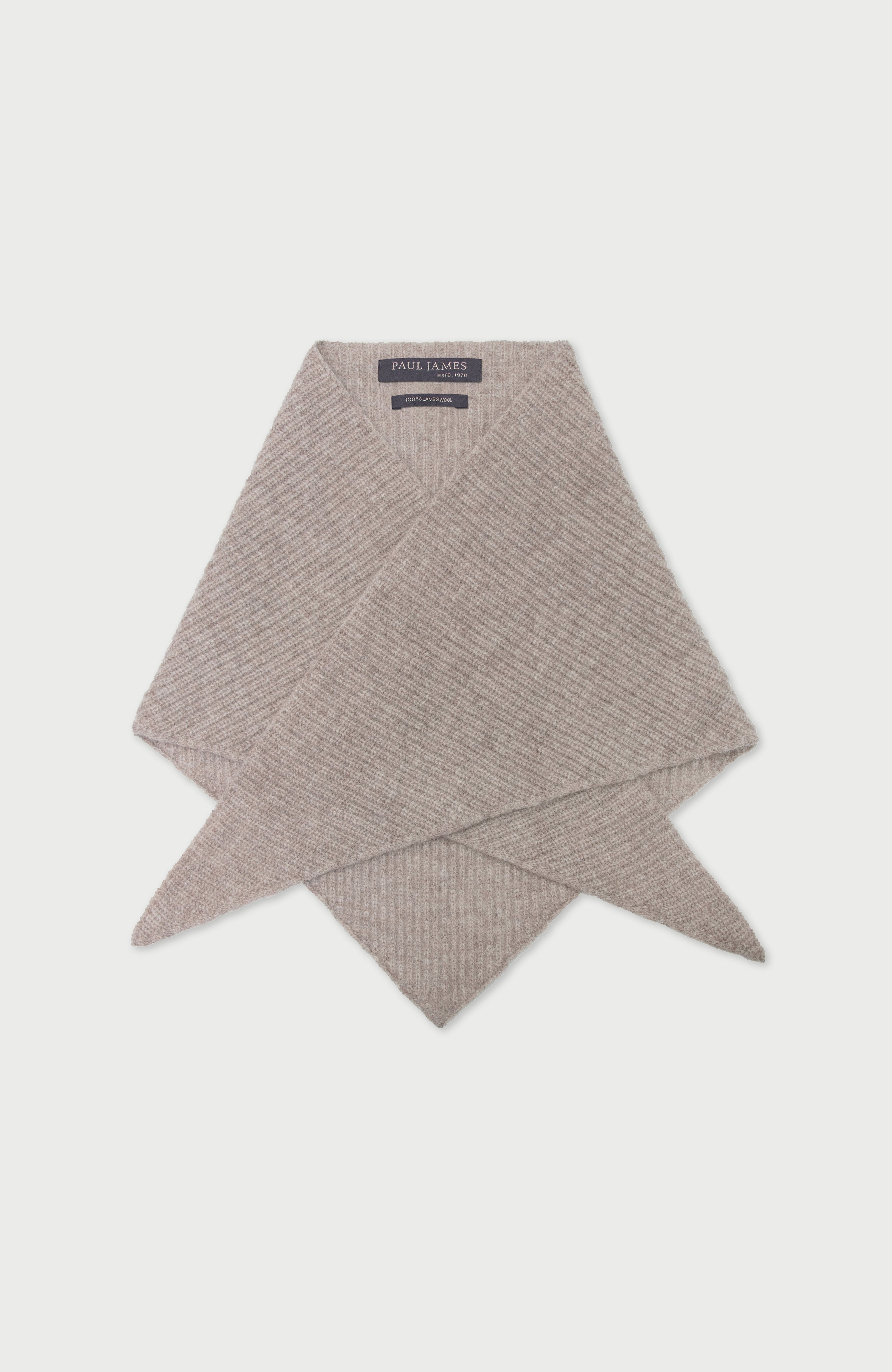 Lambswool Ribbed Triangle Scarf