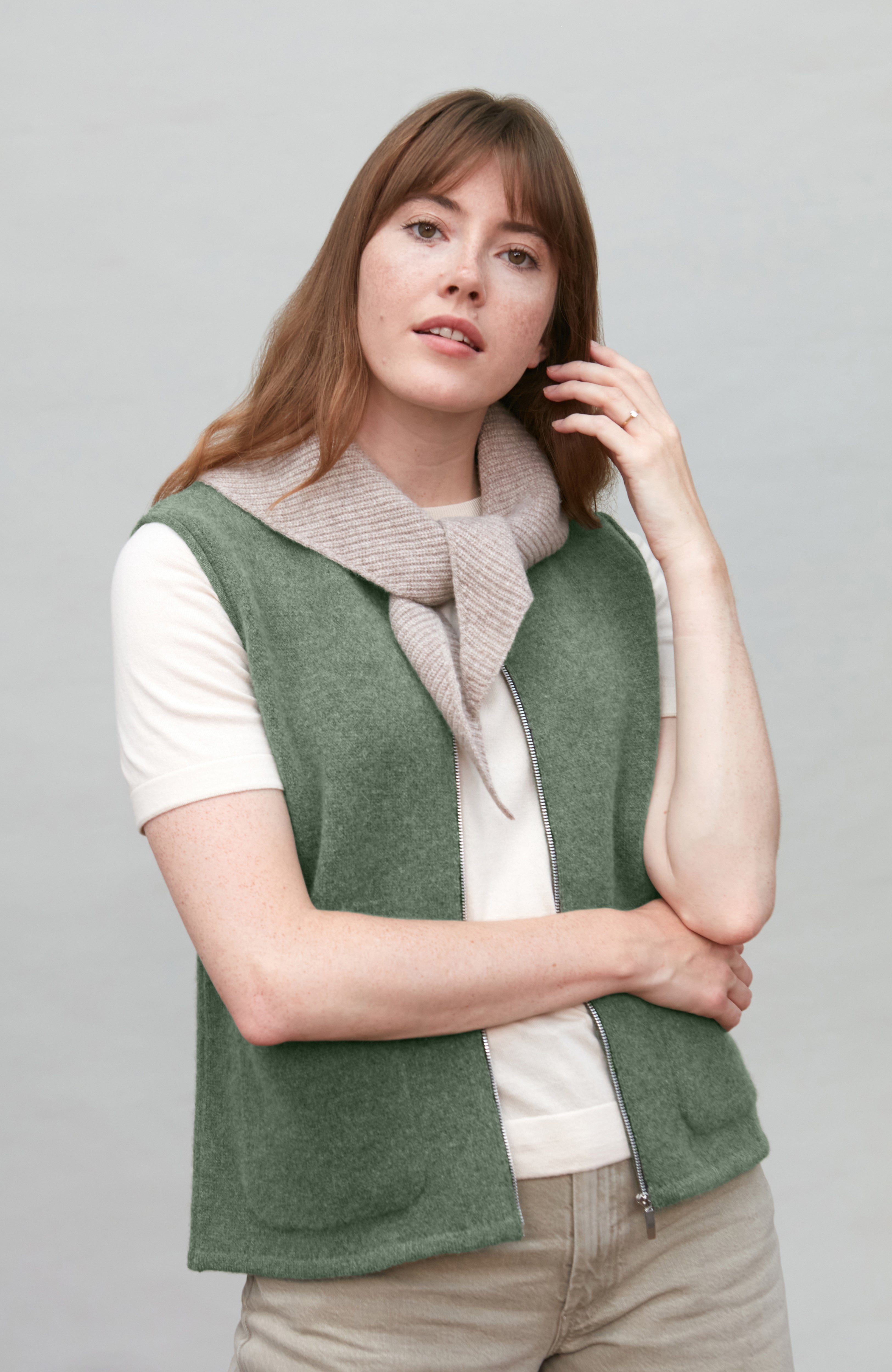 Womens Lambswool Knitted Gilet