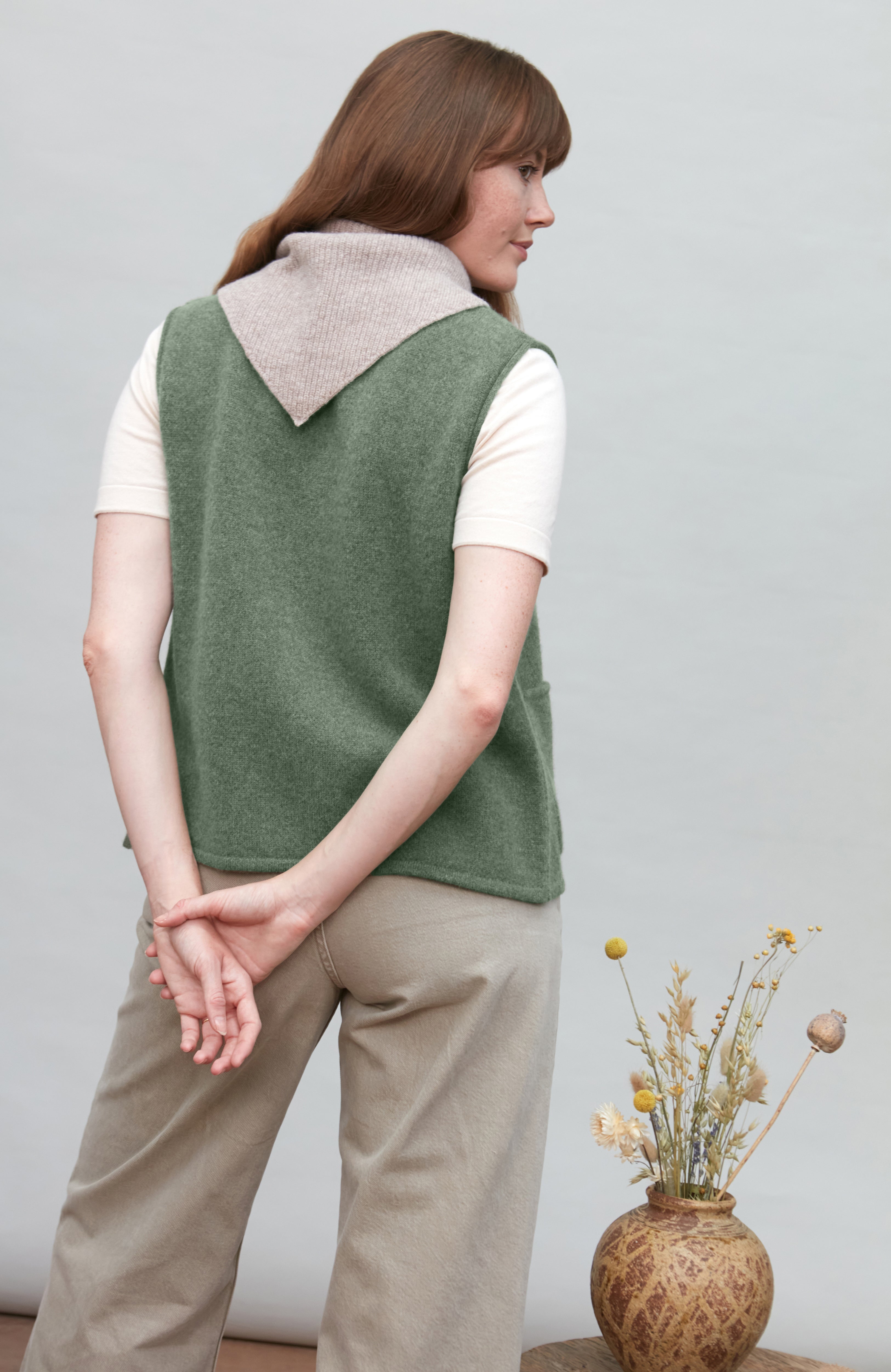Womens Lambswool Knitted Gilet