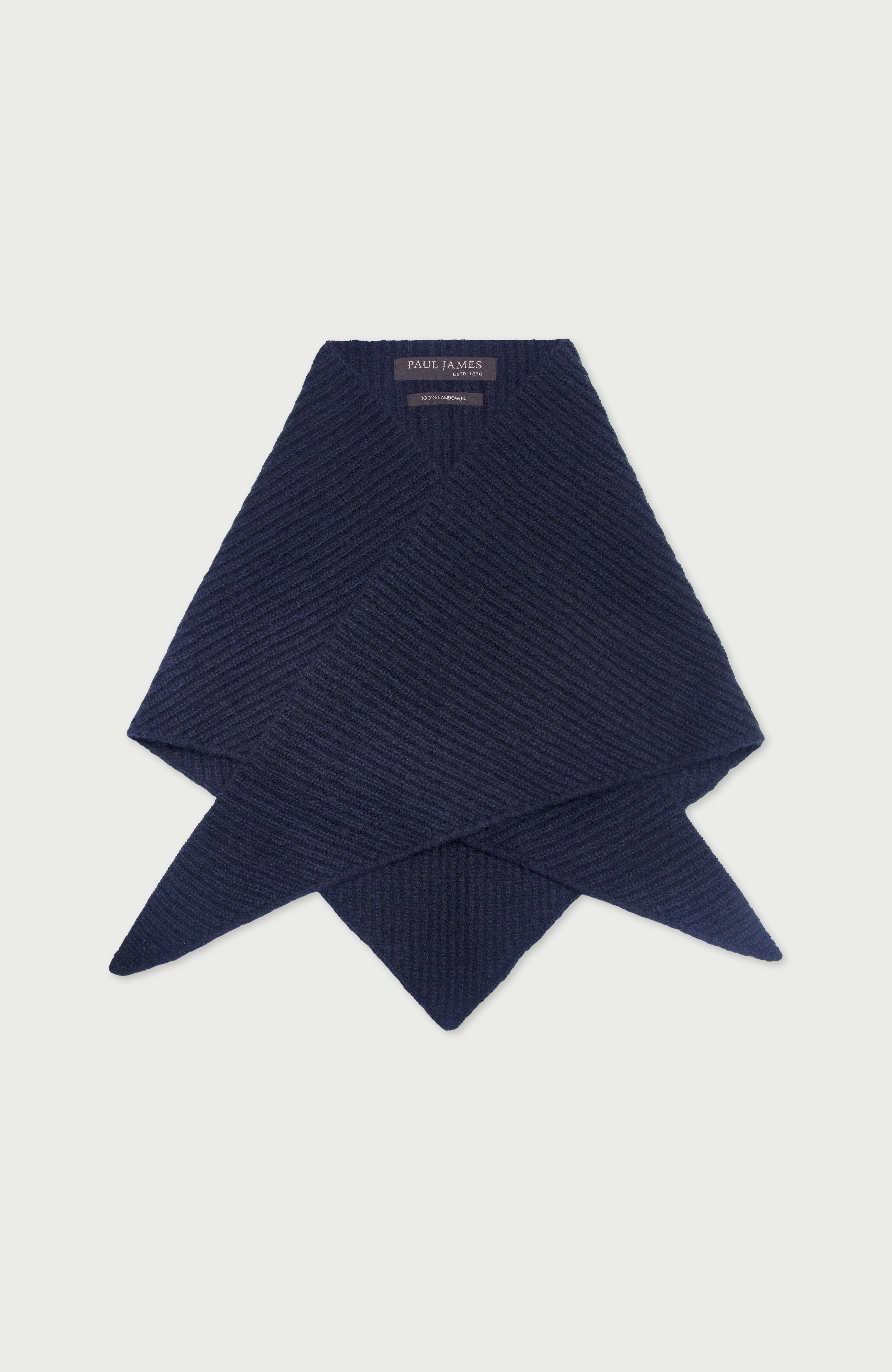 Lambswool Ribbed Triangle Scarf