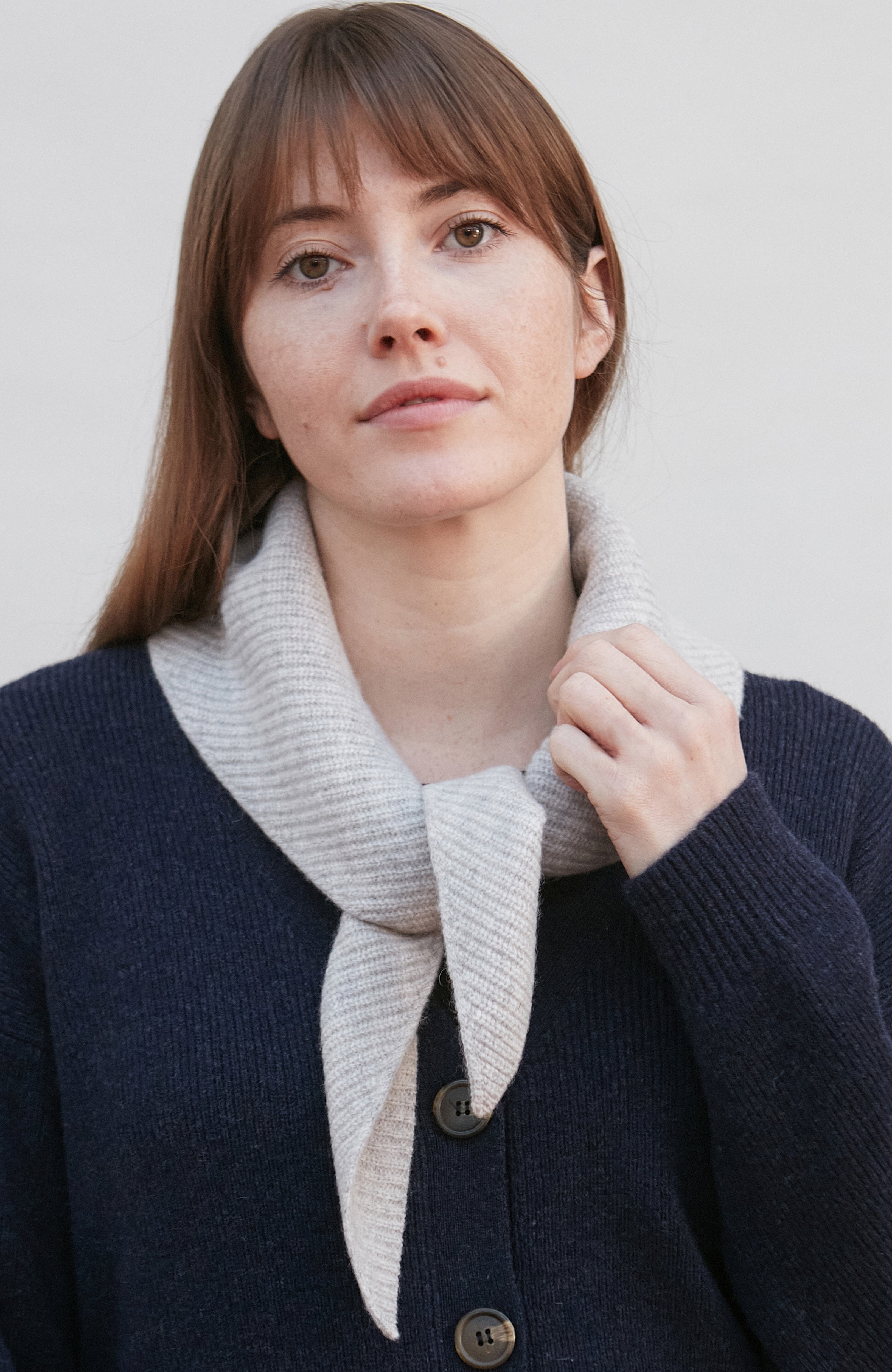 Lambswool Ribbed Triangle Scarf