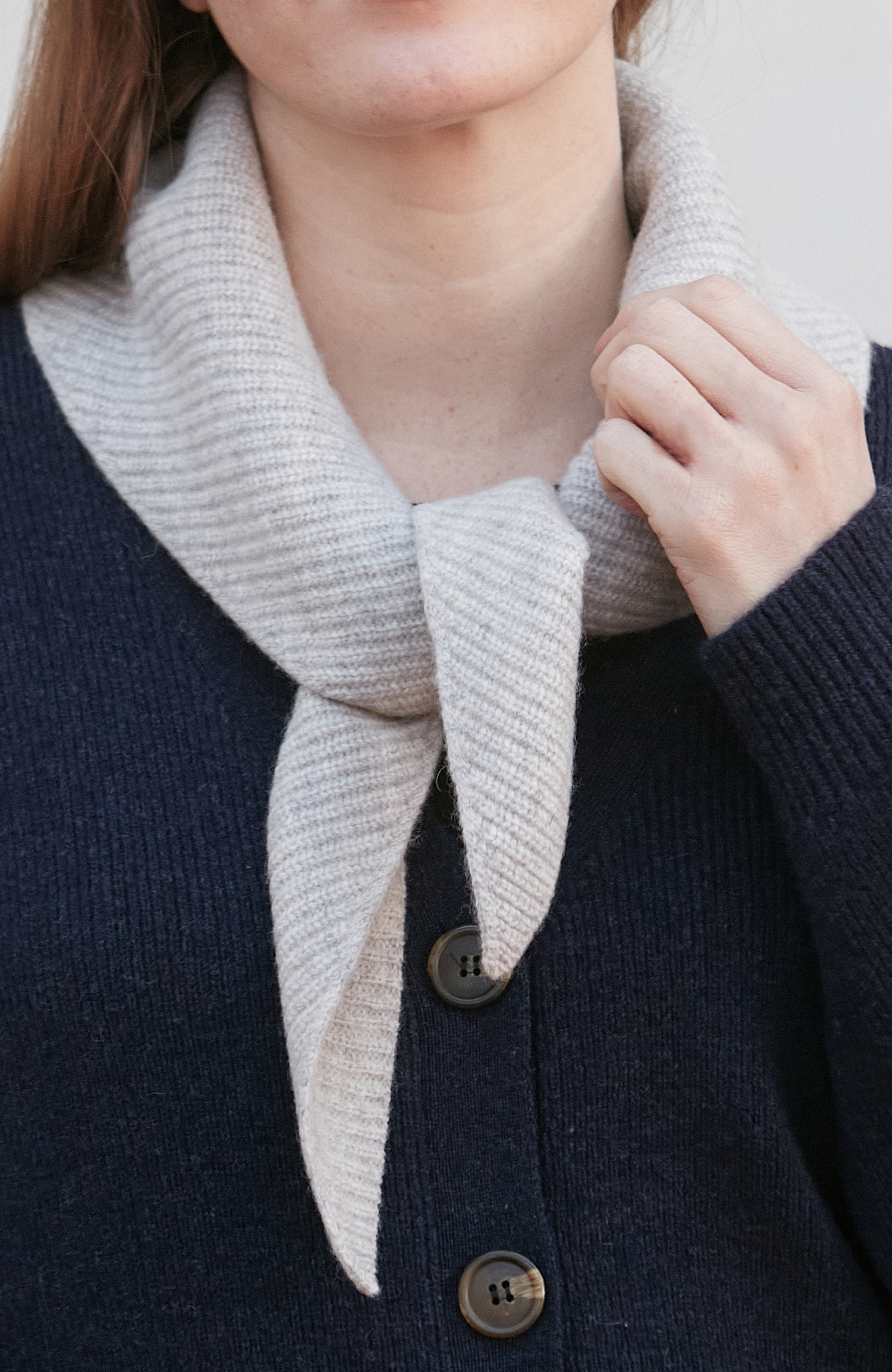 Lambswool Ribbed Triangle Scarf
