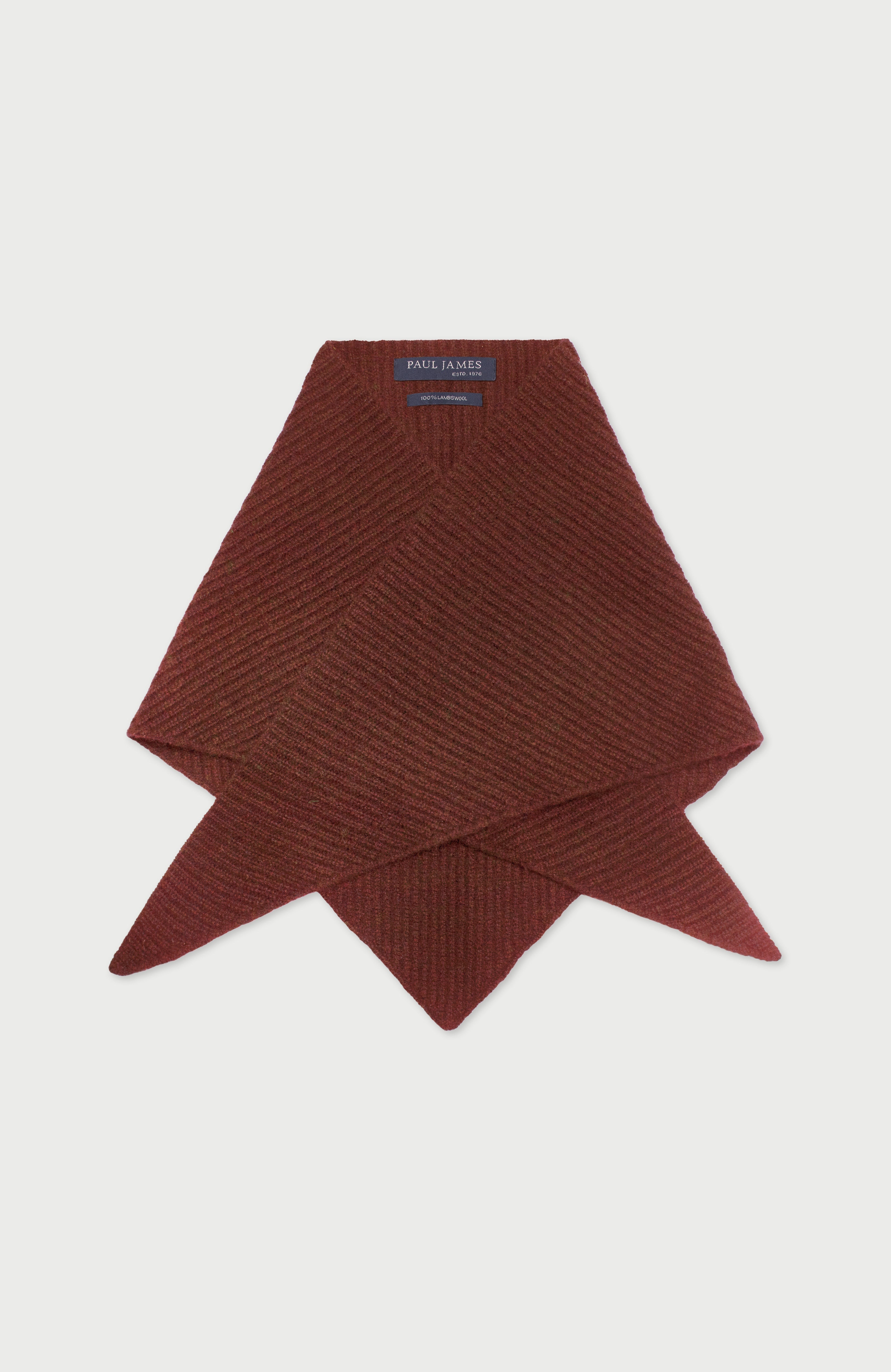Lambswool Ribbed Triangle Scarf