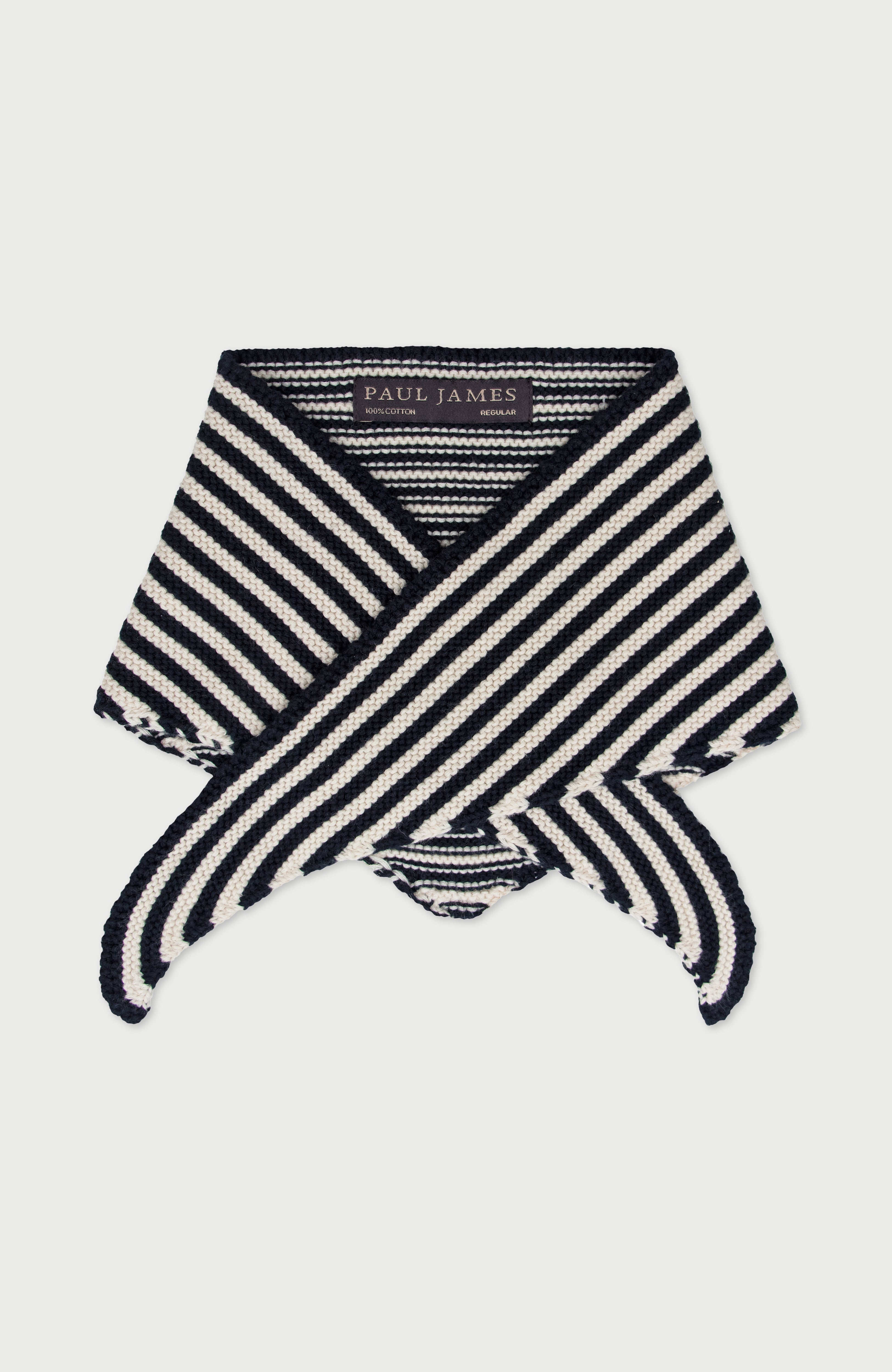 Cotton Garter Knit Striped Mini Neckerchief