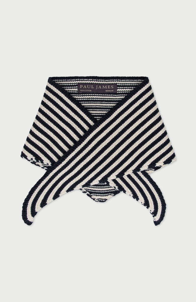 Cotton Garter Knit Striped Mini Neckerchief