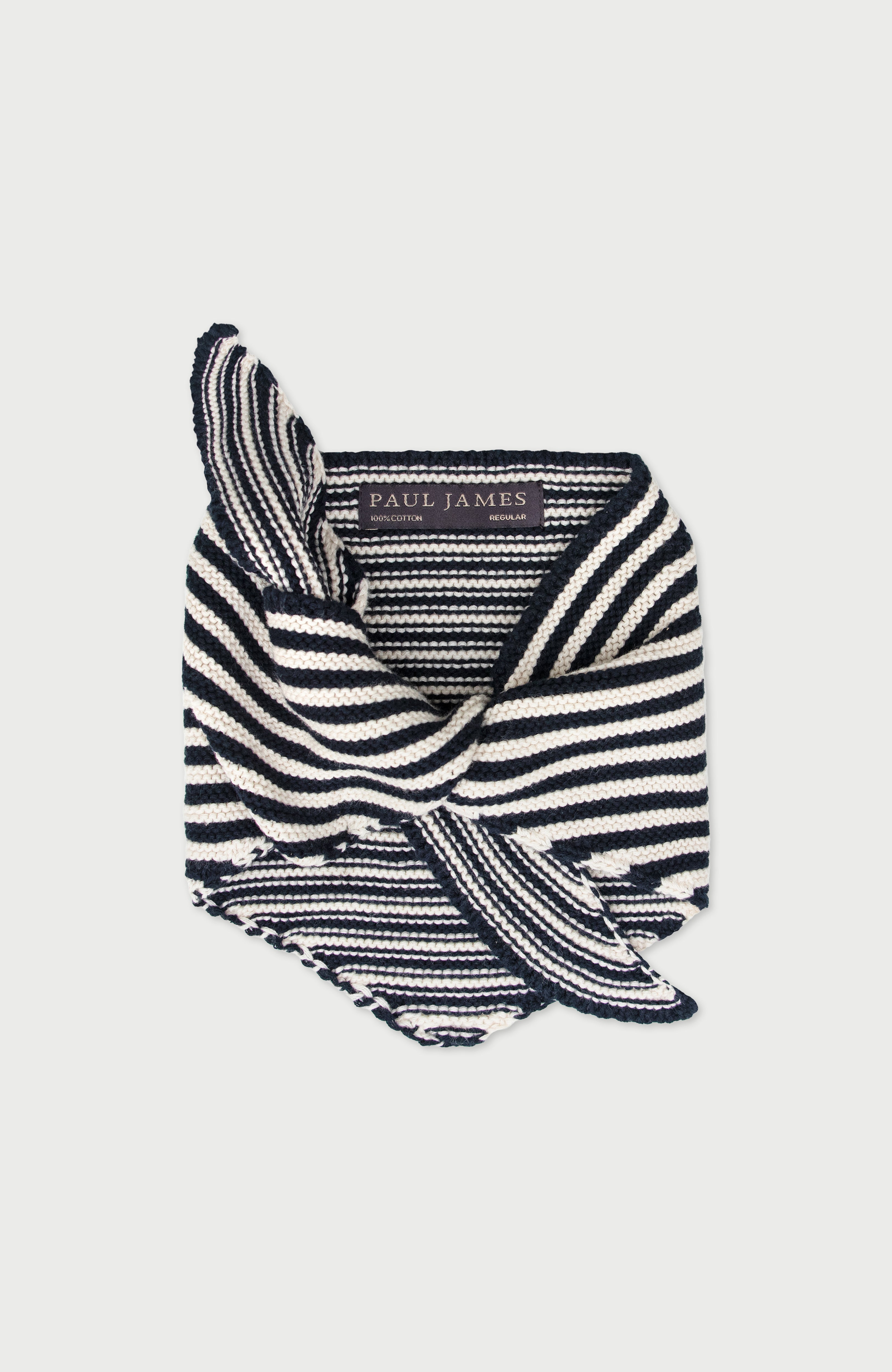 Cotton Garter Knit Striped Mini Neckerchief