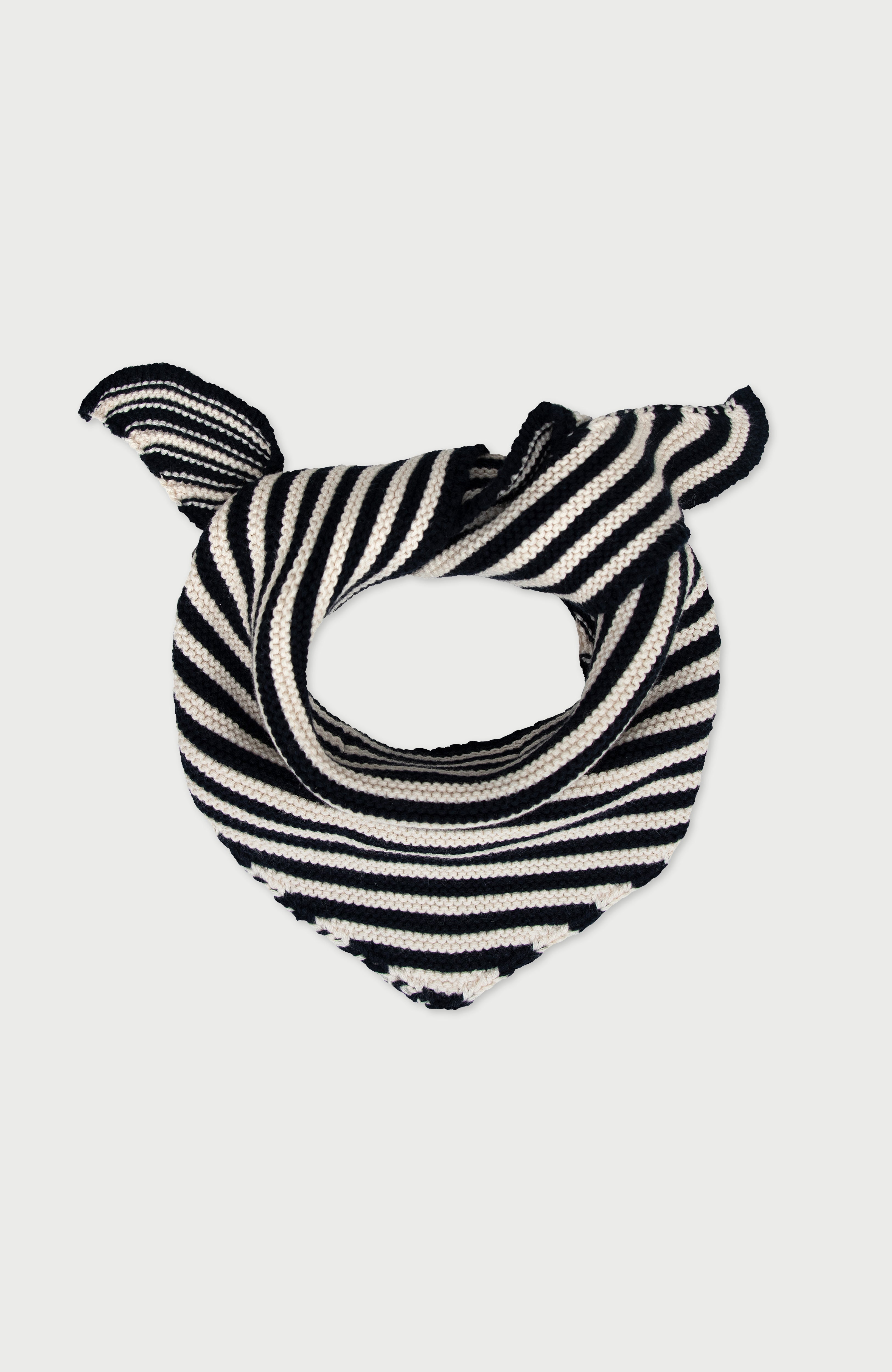 Cotton Garter Knit Striped Mini Neckerchief