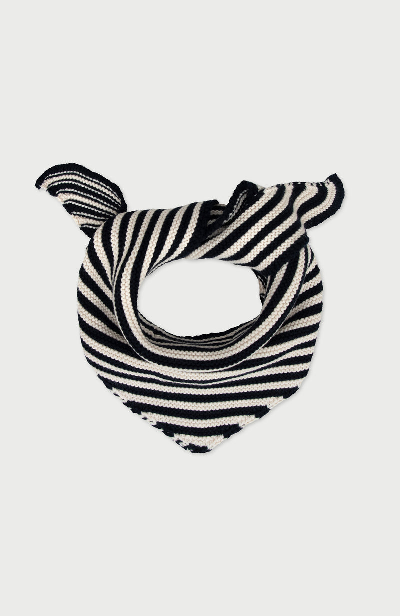 Cotton Garter Knit Striped Mini Neckerchief