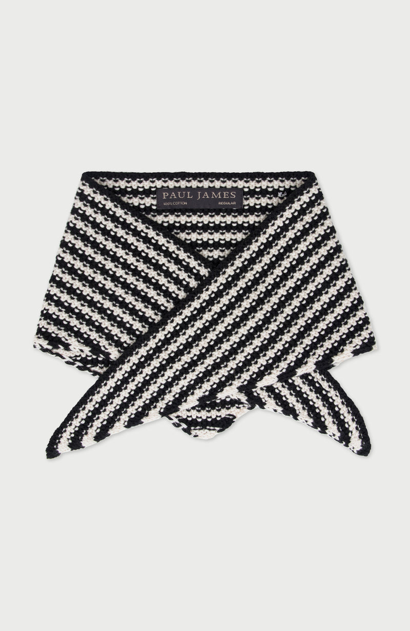Cotton Textured Stripe Mini Neckerchief