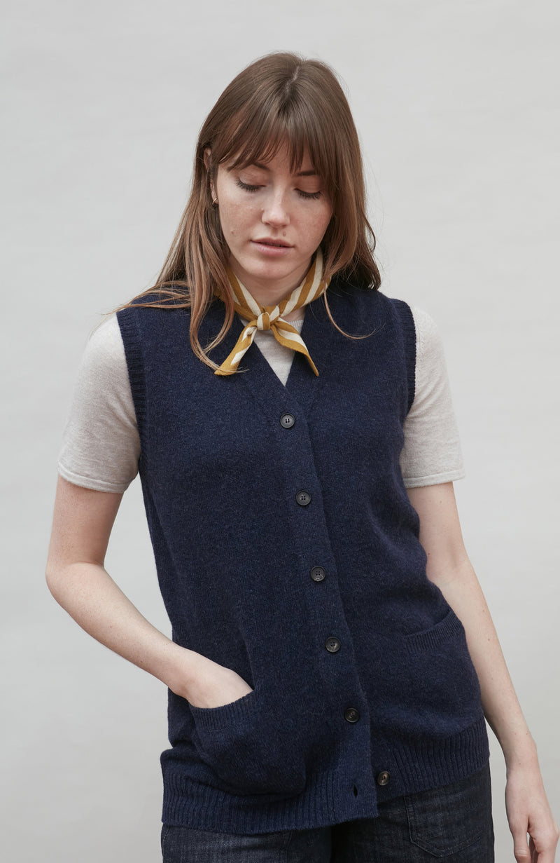 Organic Cotton Linen Striped Mini Neckerchief