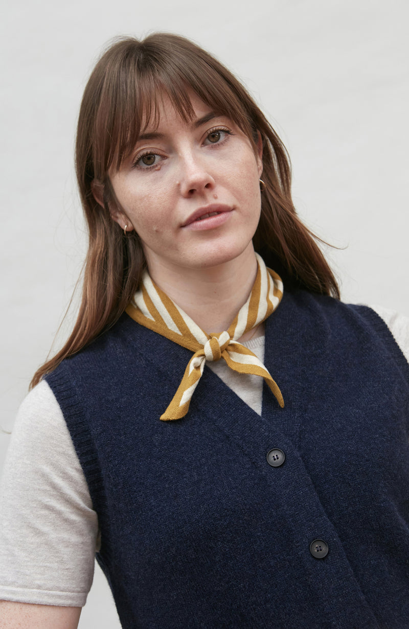 Organic Cotton Linen Striped Mini Neckerchief