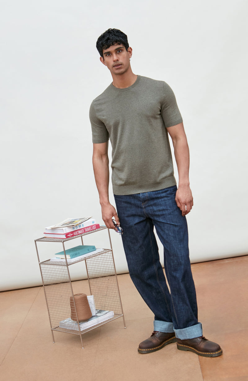 Mens Ultra Fine Cotton Short Sleeve Jumper