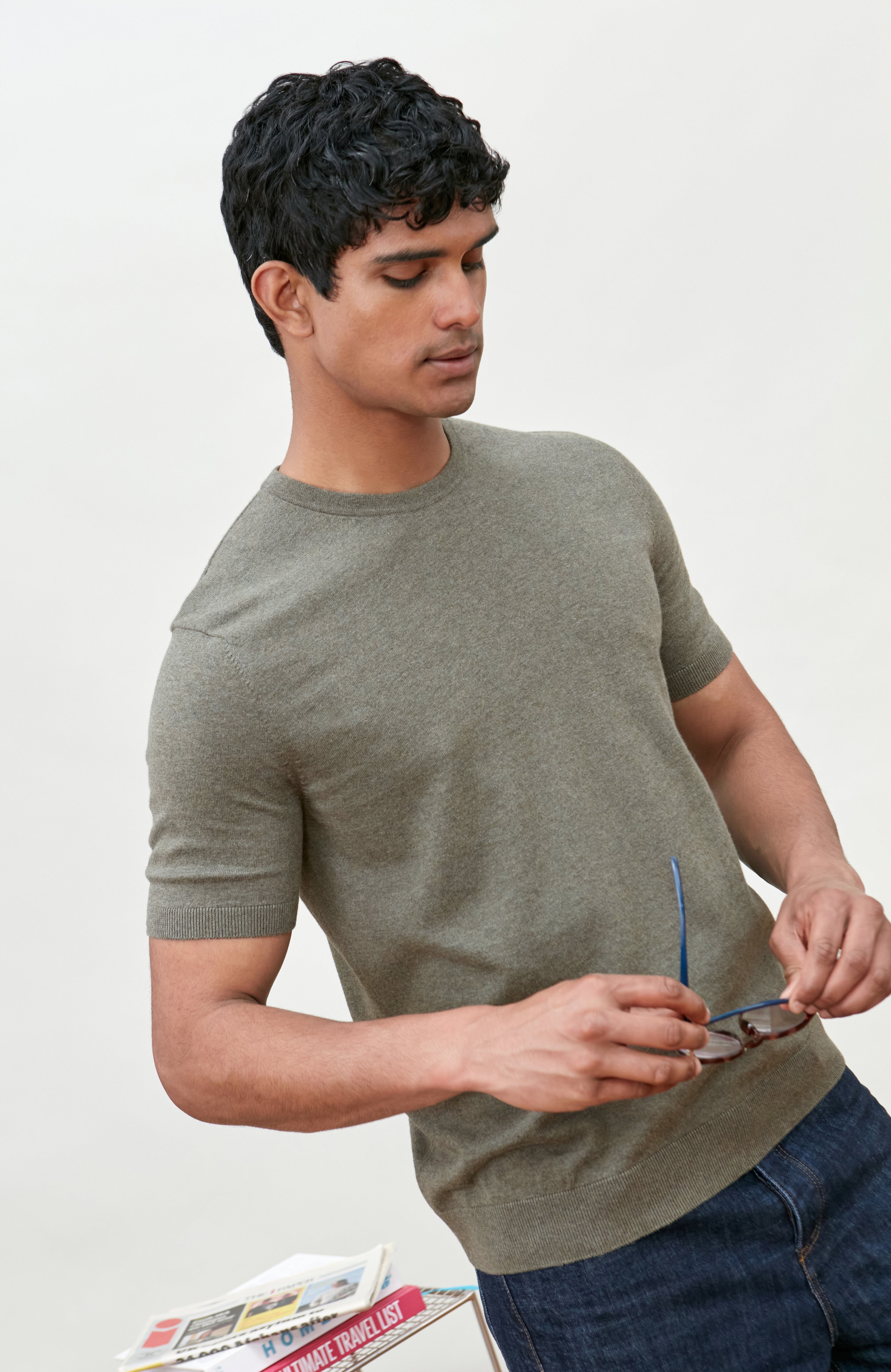 Mens Ultra Fine Cotton Short Sleeve Jumper