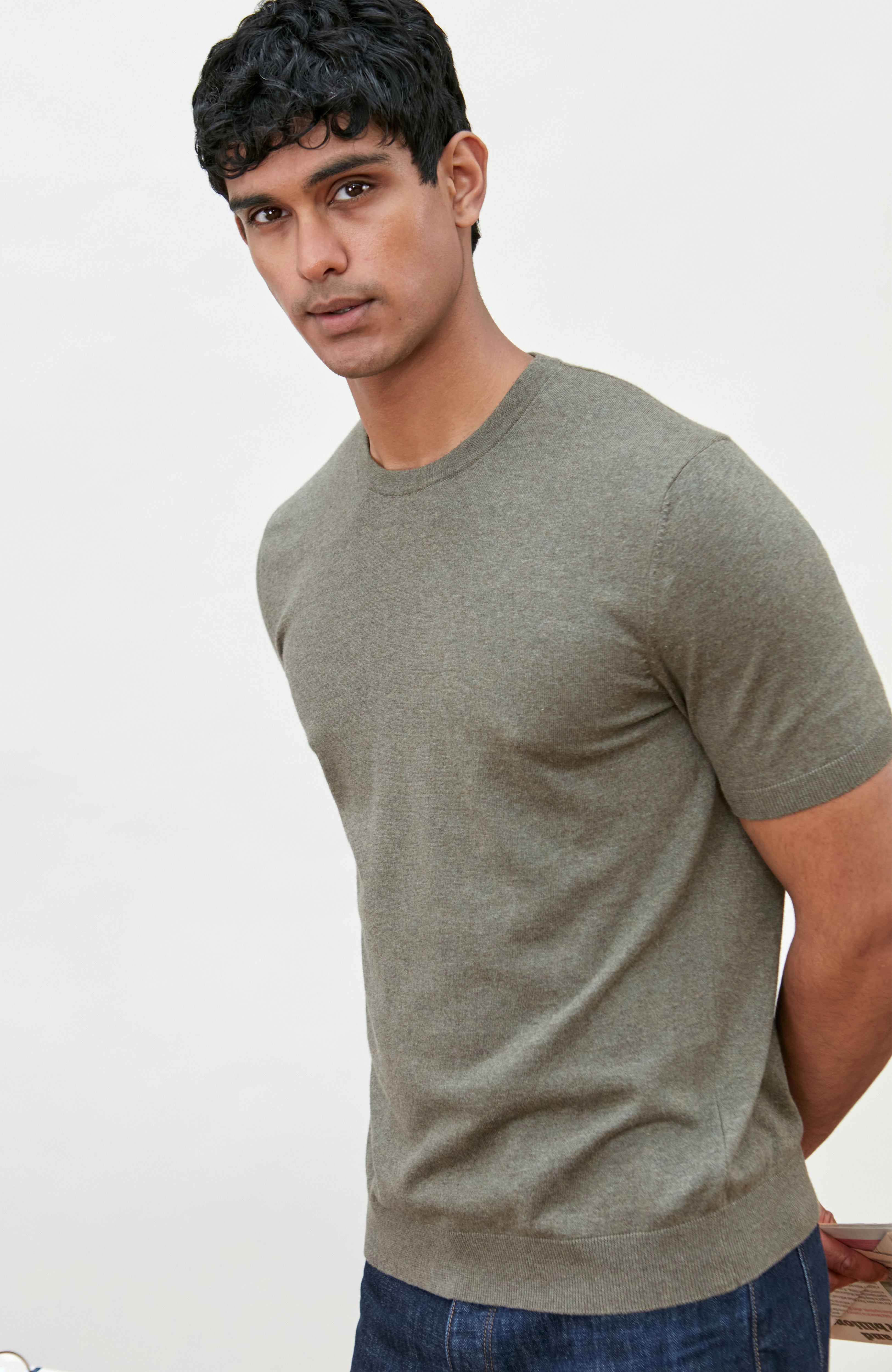 Mens Ultra Fine Cotton Short Sleeve Jumper