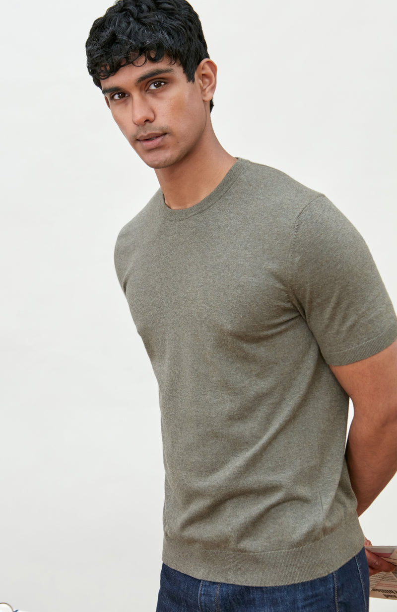 Mens Ultra Fine Cotton Short Sleeve Jumper