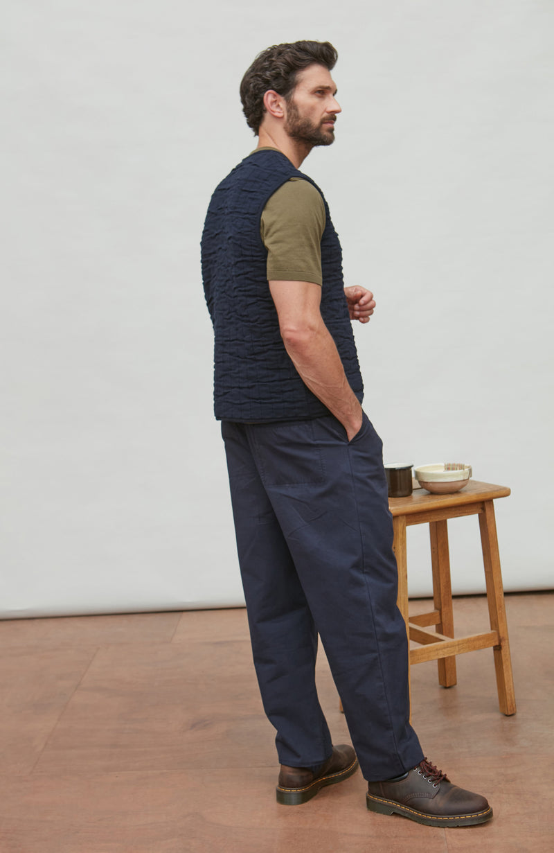 Mens Cotton Quilted Knitted Gilet