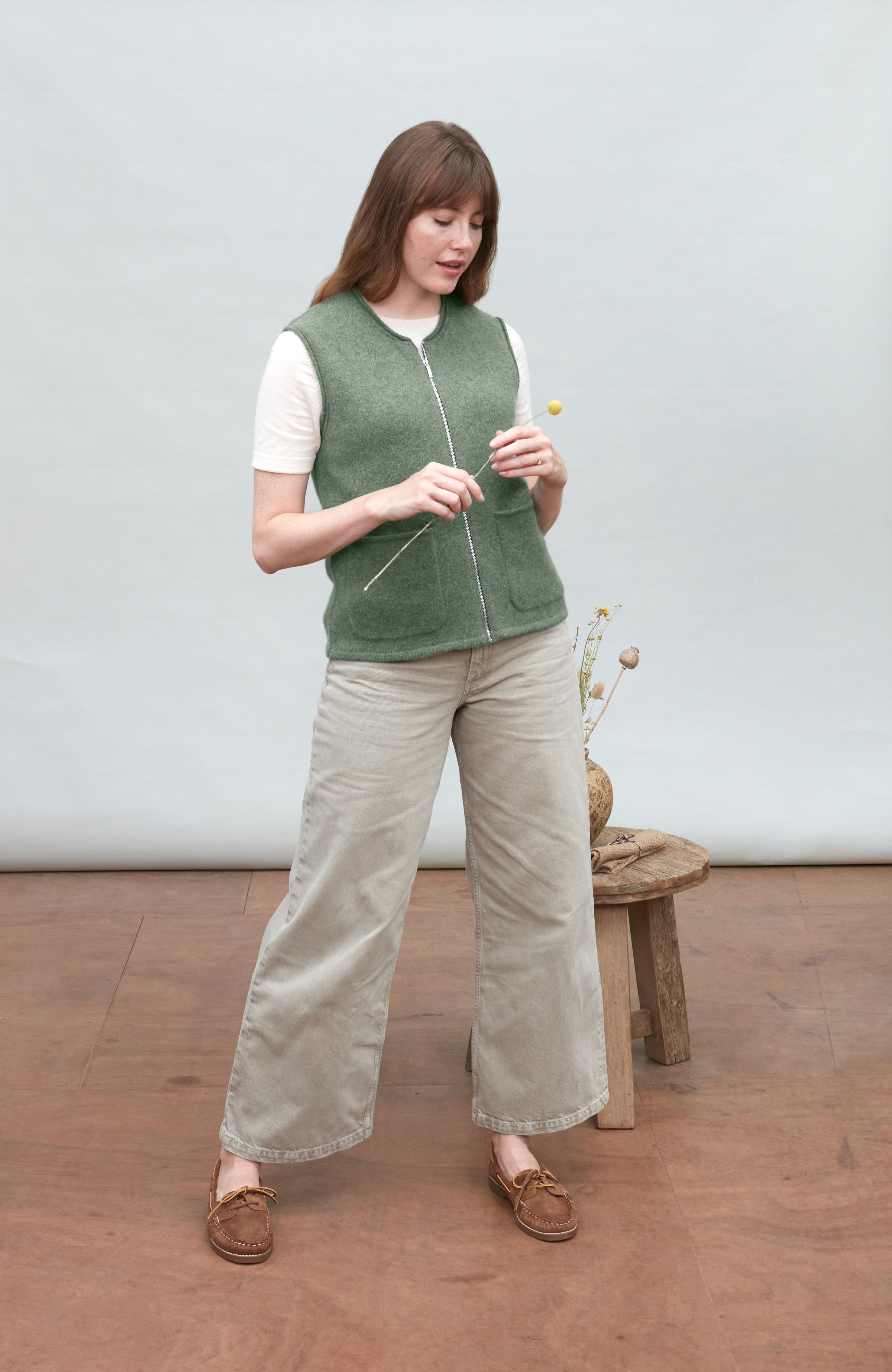 Womens Lambswool Knitted Gilet