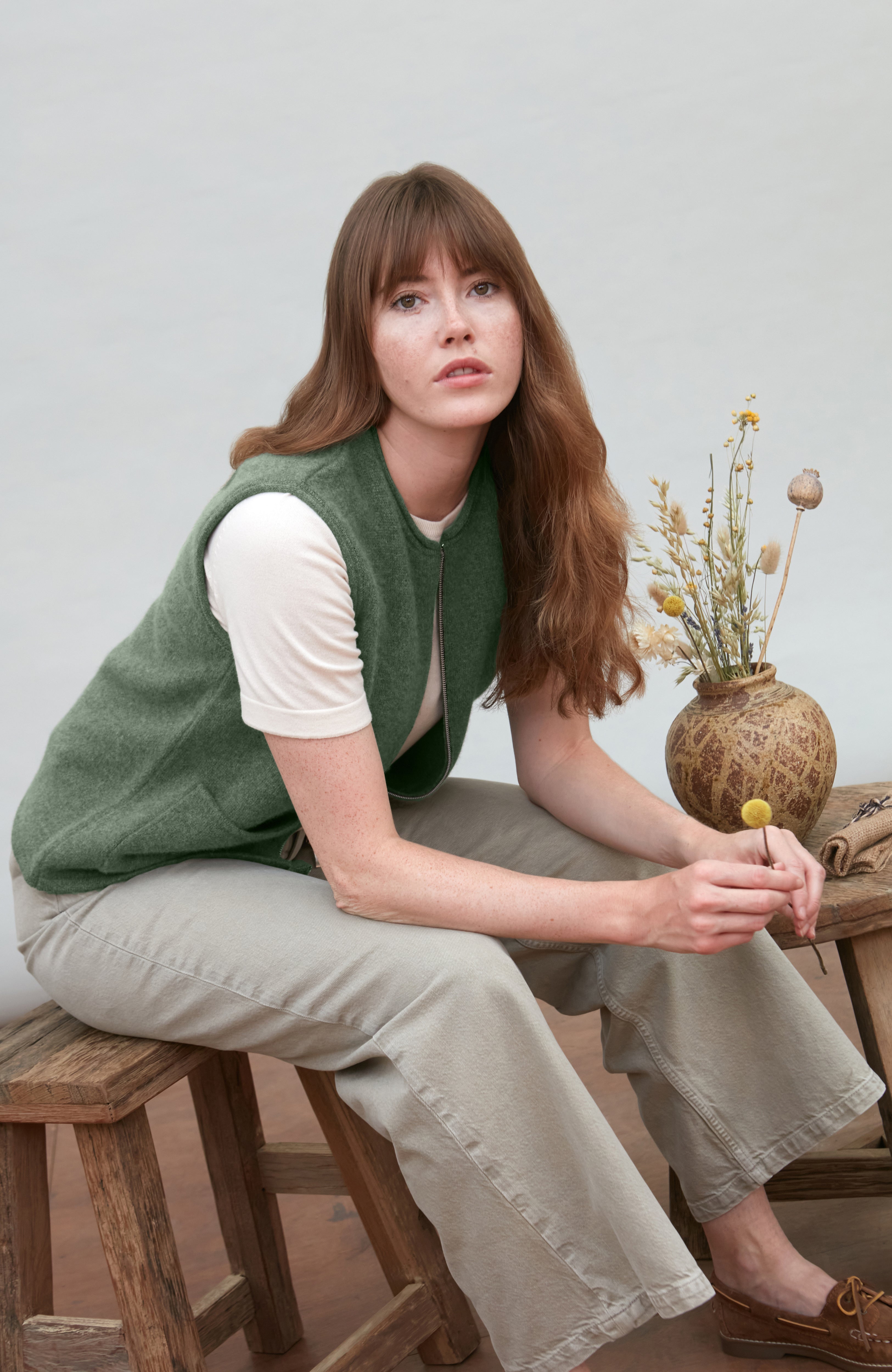 Womens Lambswool Knitted Gilet