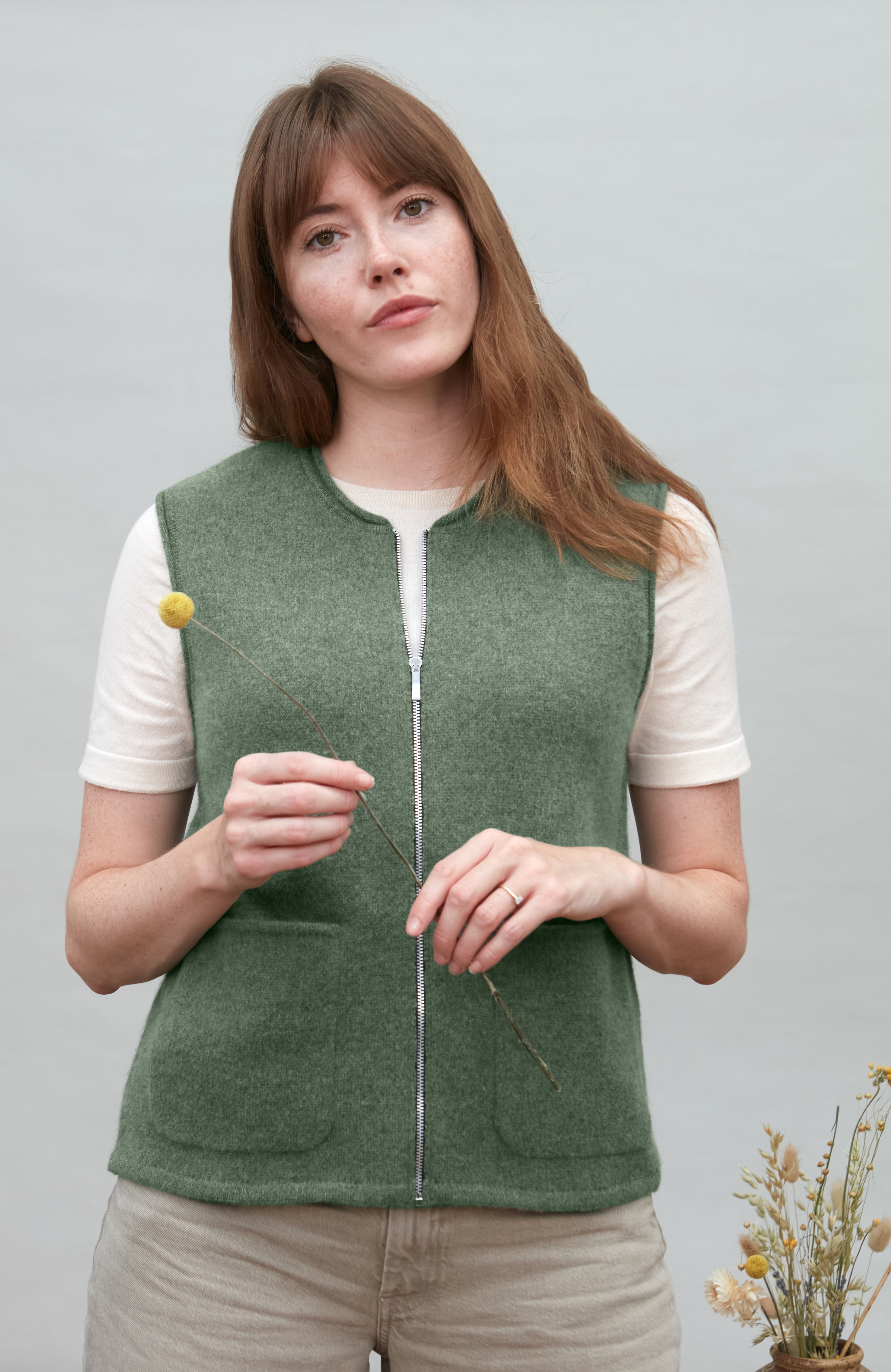 Womens Lambswool Knitted Gilet