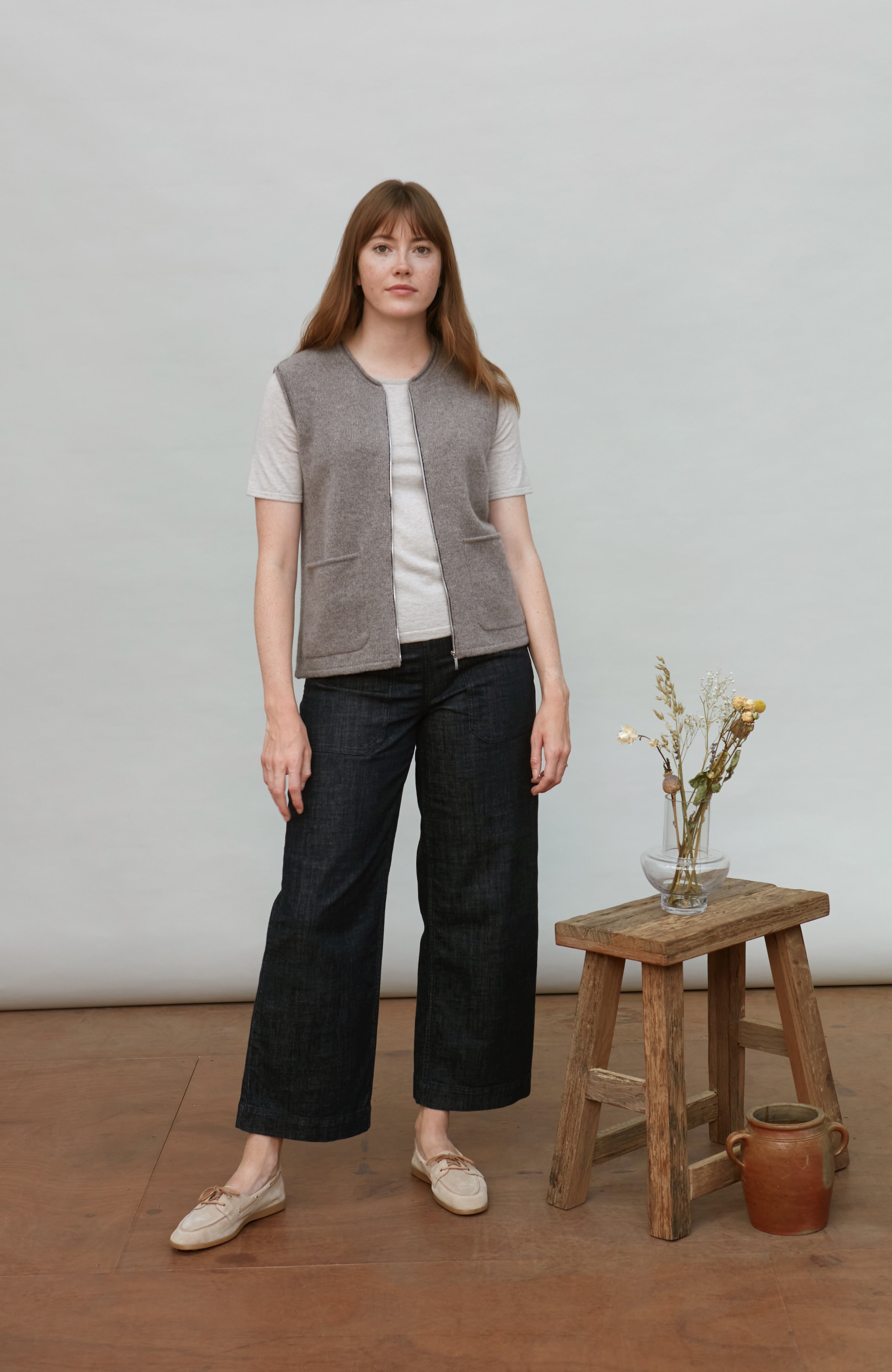 Womens Lambswool Knitted Gilet
