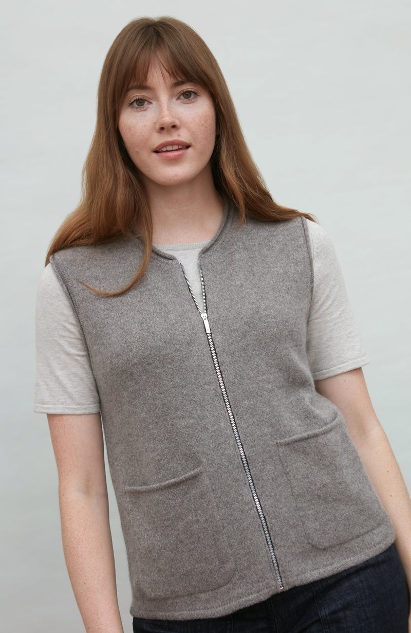 Womens Lambswool Knitted Gilet