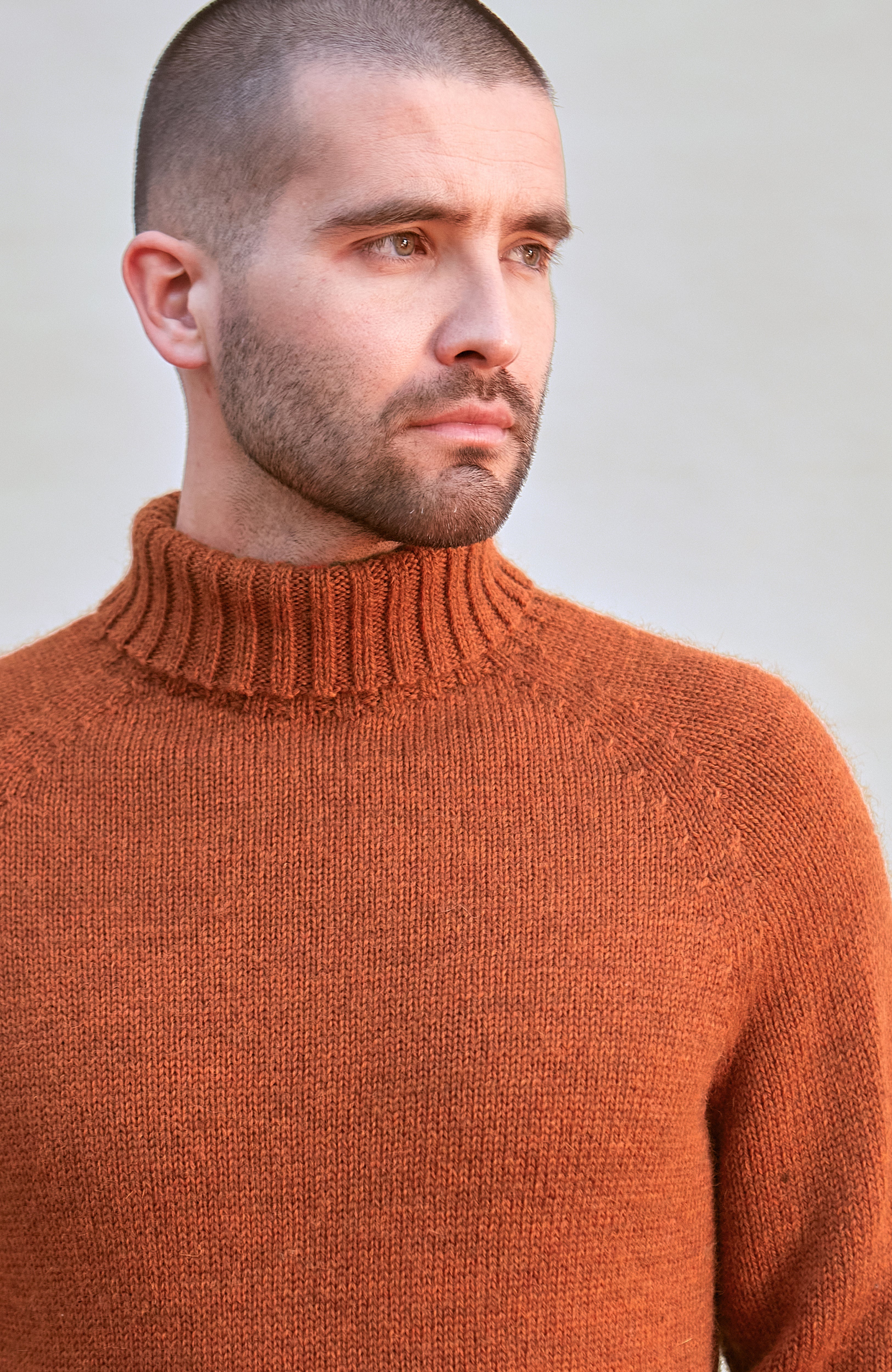 Mens British Wool Fishermans Roll Neck Jumper