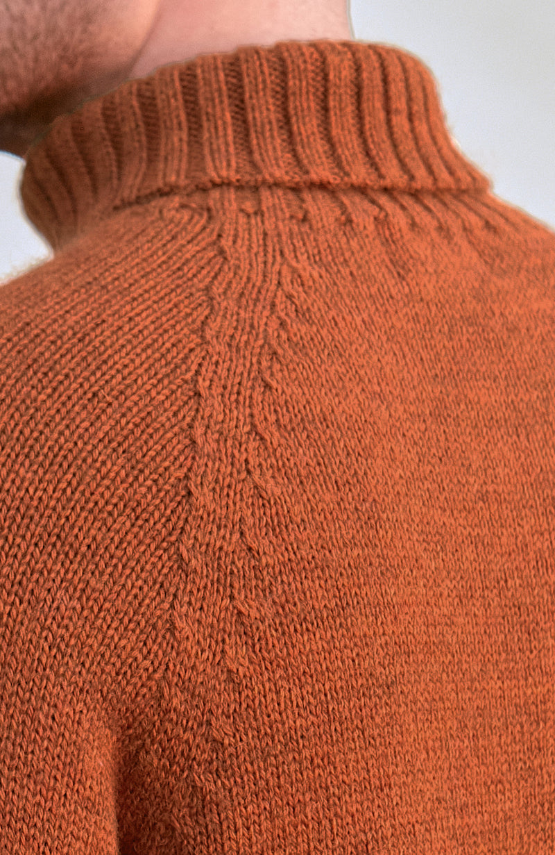 Mens British Wool Fishermans Roll Neck Jumper