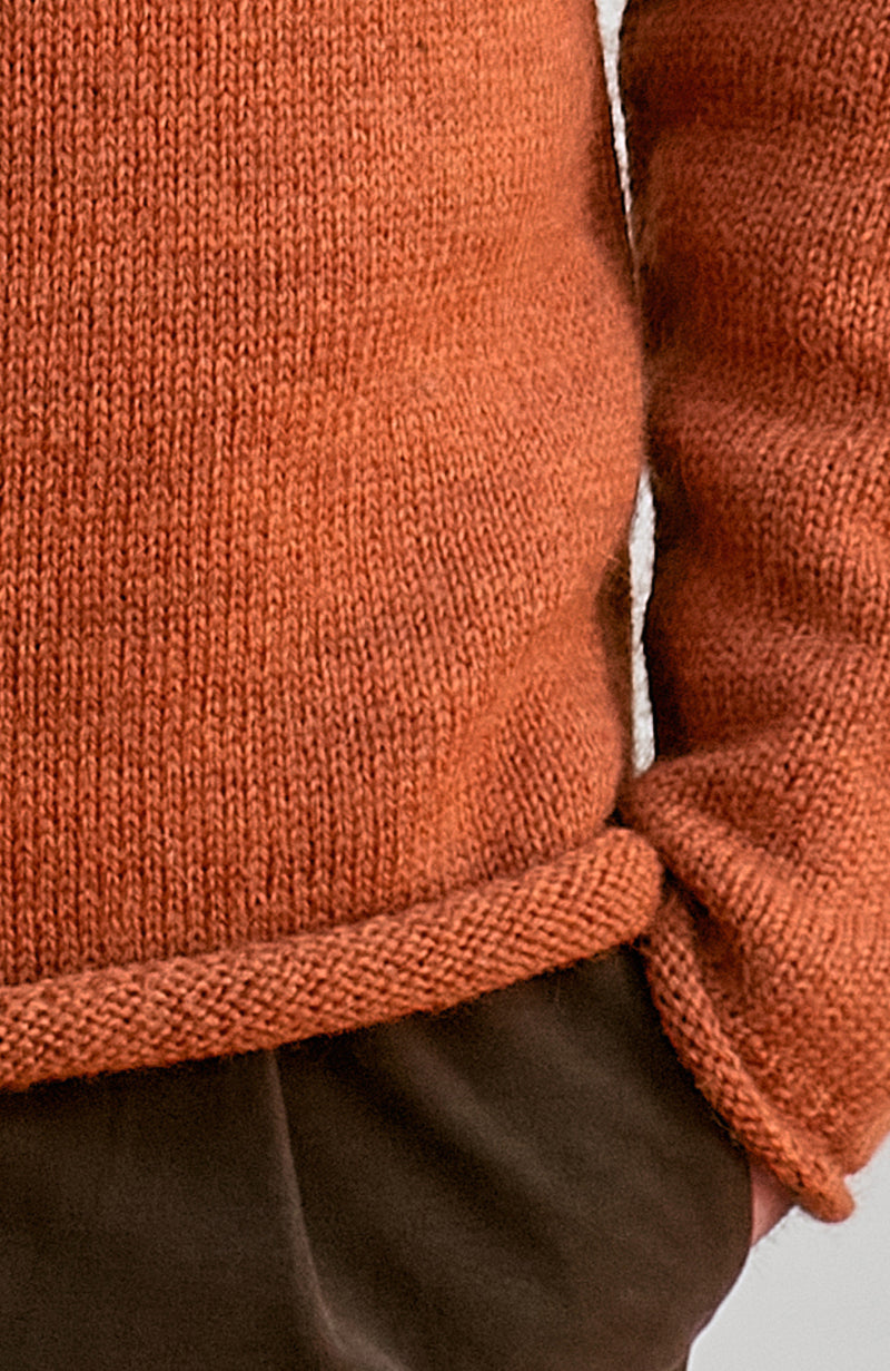 Mens British Wool Fishermans Roll Neck Jumper