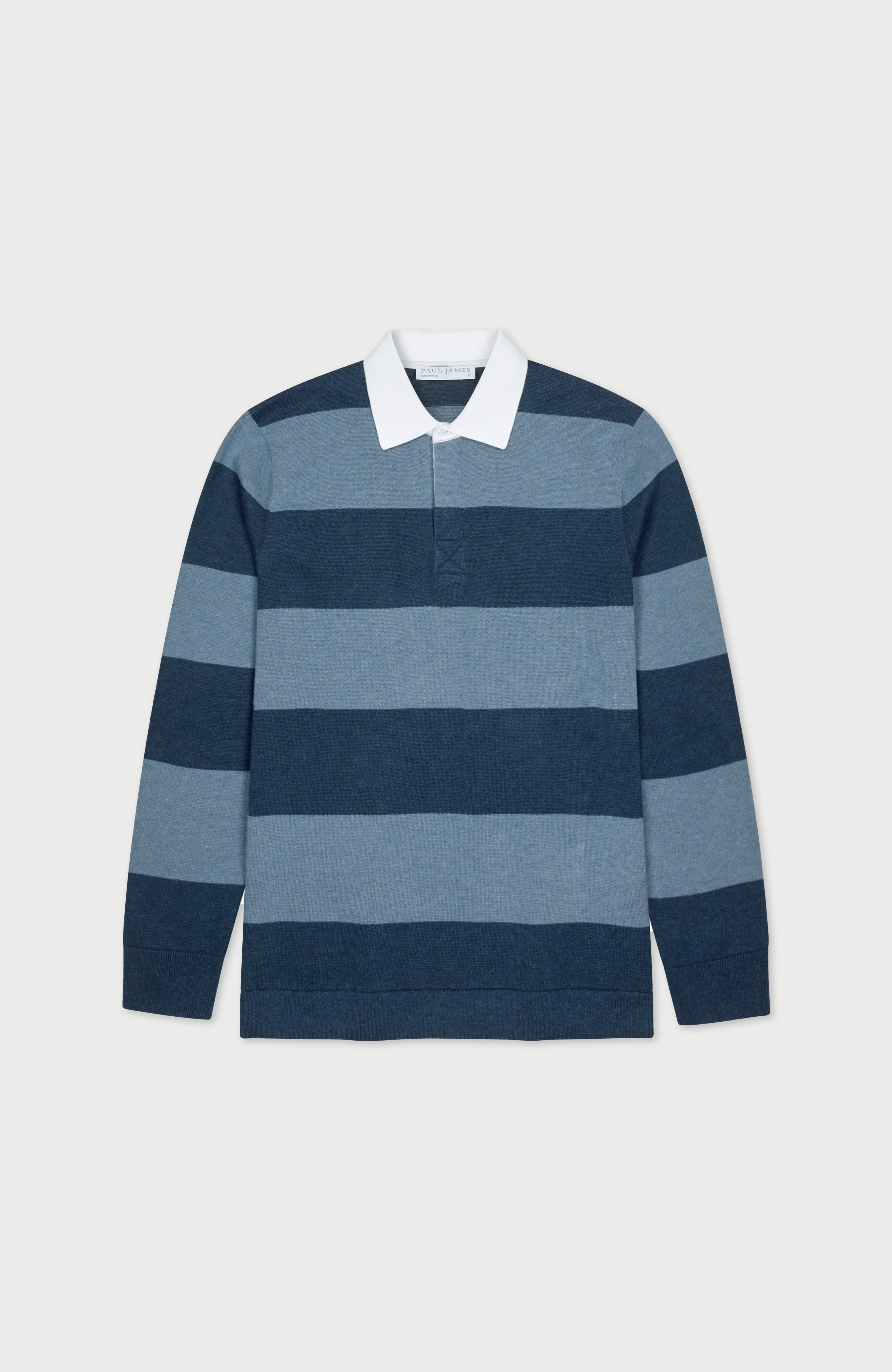 Mens Midweight Cotton Stripe Rugby Shirt