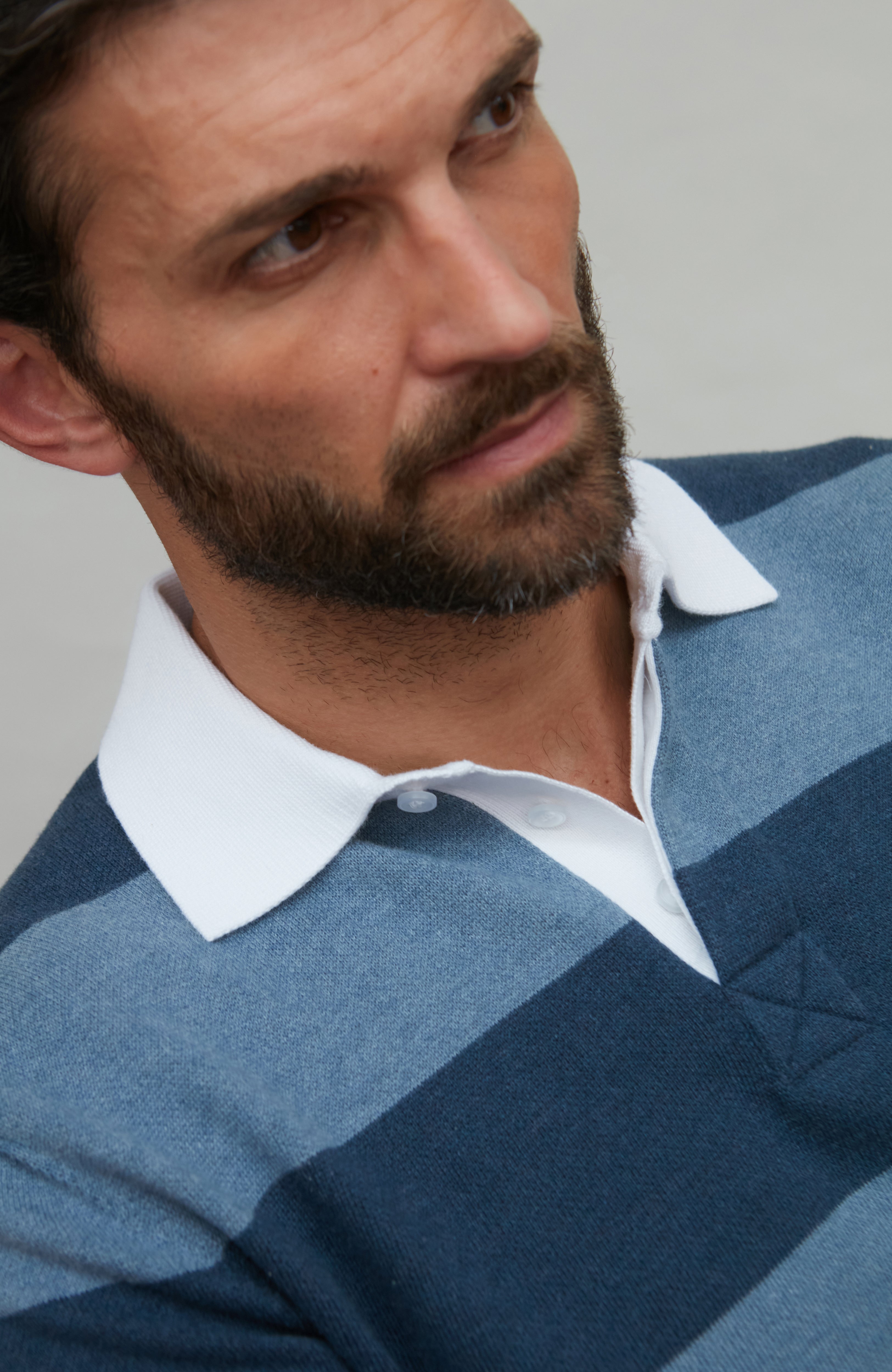 Mens Midweight Cotton Stripe Rugby Shirt
