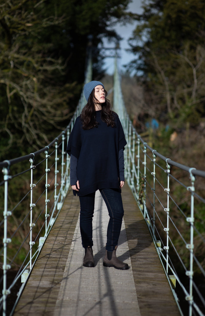 Womens Chunky Merino Wool Poncho