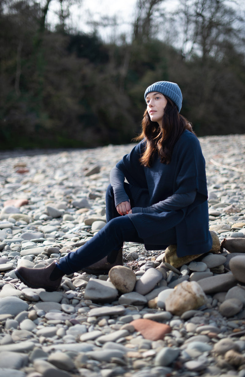 Womens Chunky Merino Wool Poncho