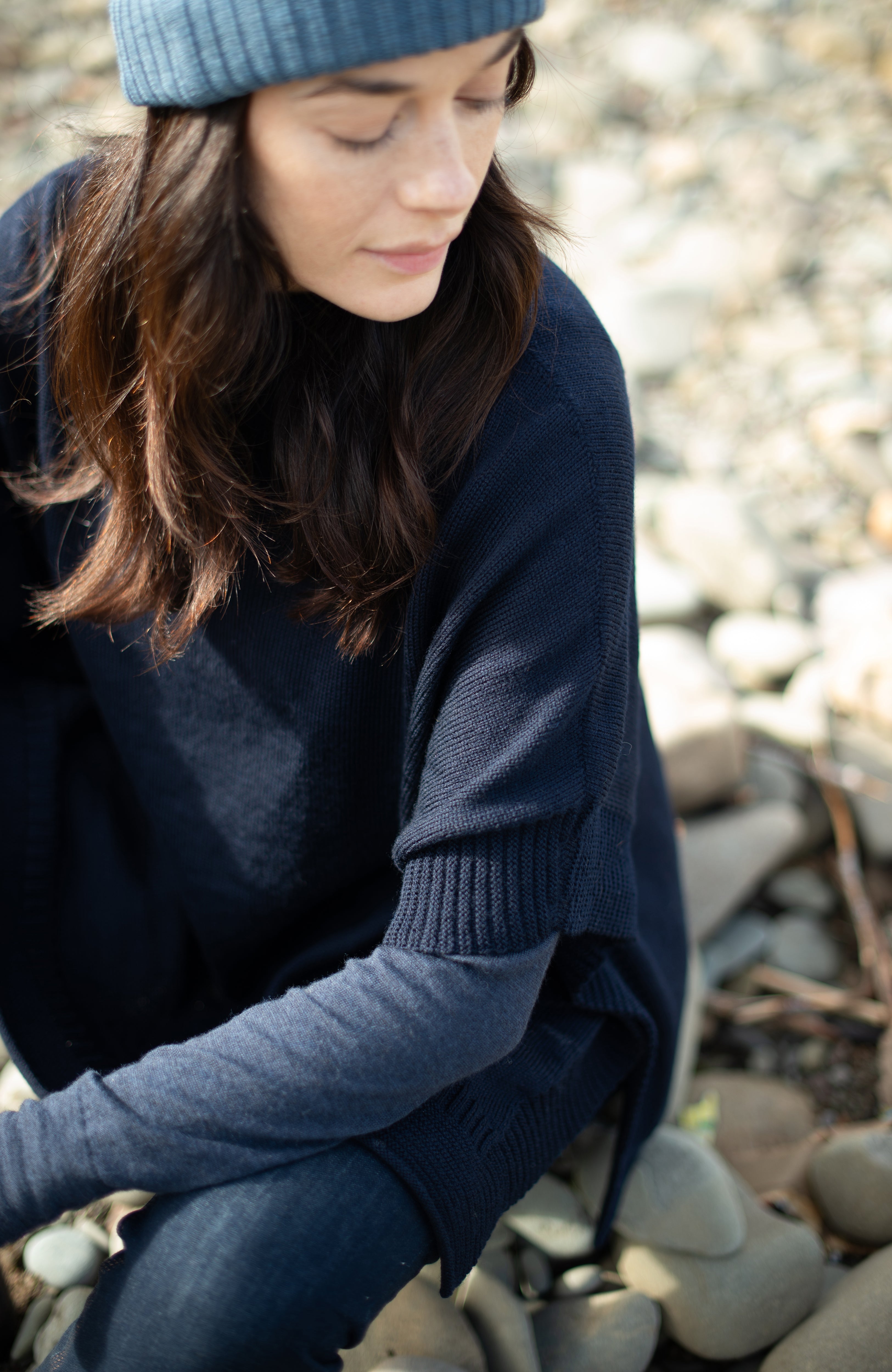 Womens Chunky Merino Wool Poncho