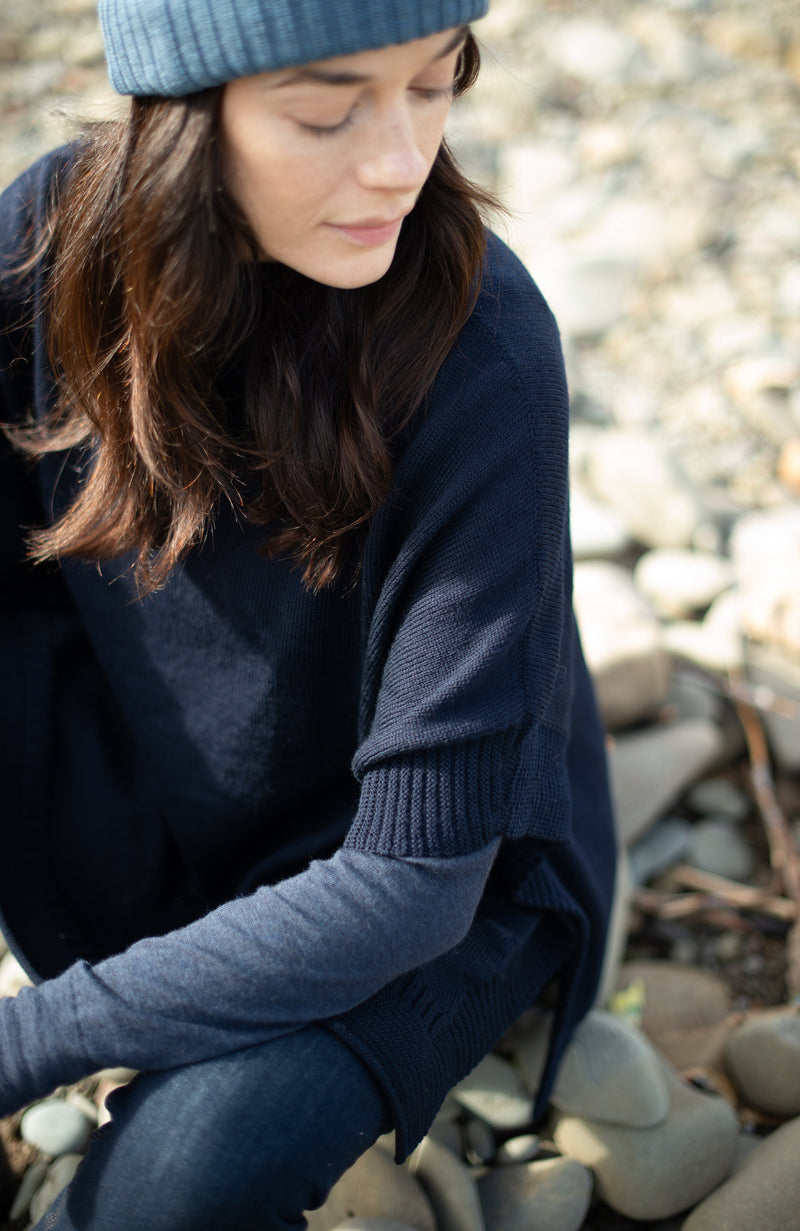 Womens Chunky Merino Wool Poncho