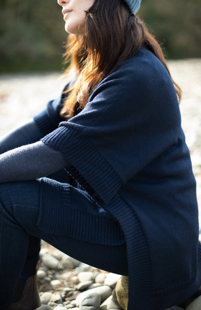 Womens Chunky Merino Wool Poncho