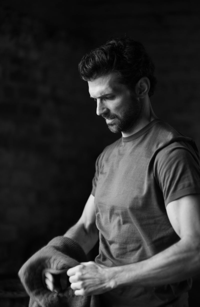 Mens Superfine Mercerised Cotton Knitted T-Shirt